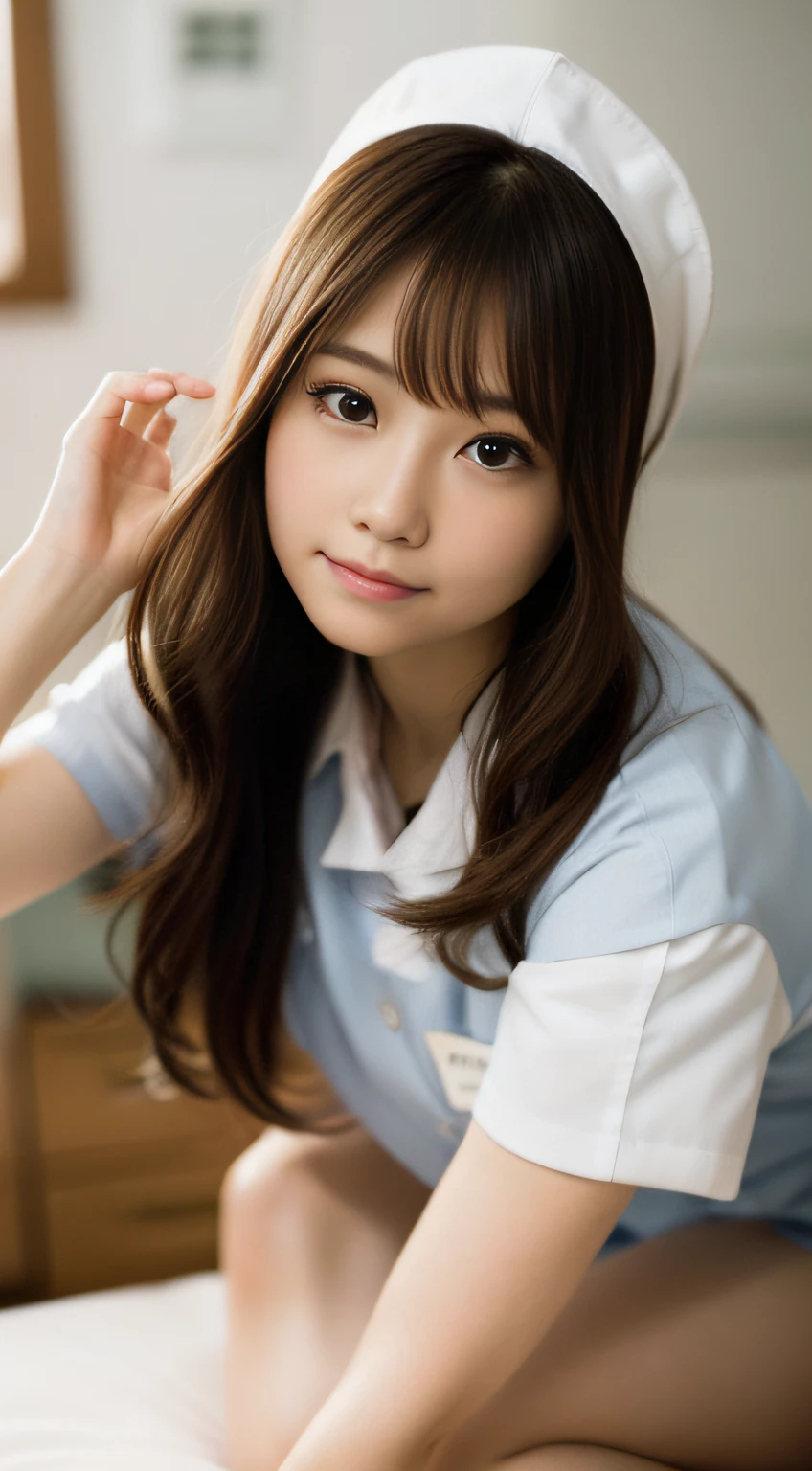 hightquality、masterpiece、ultra res、a beauty girl、cute girl face、hospitals、Nurse、Wearing nurse clothes、full body Esbian、Famous actresses of Japan、very beautif、A sexy