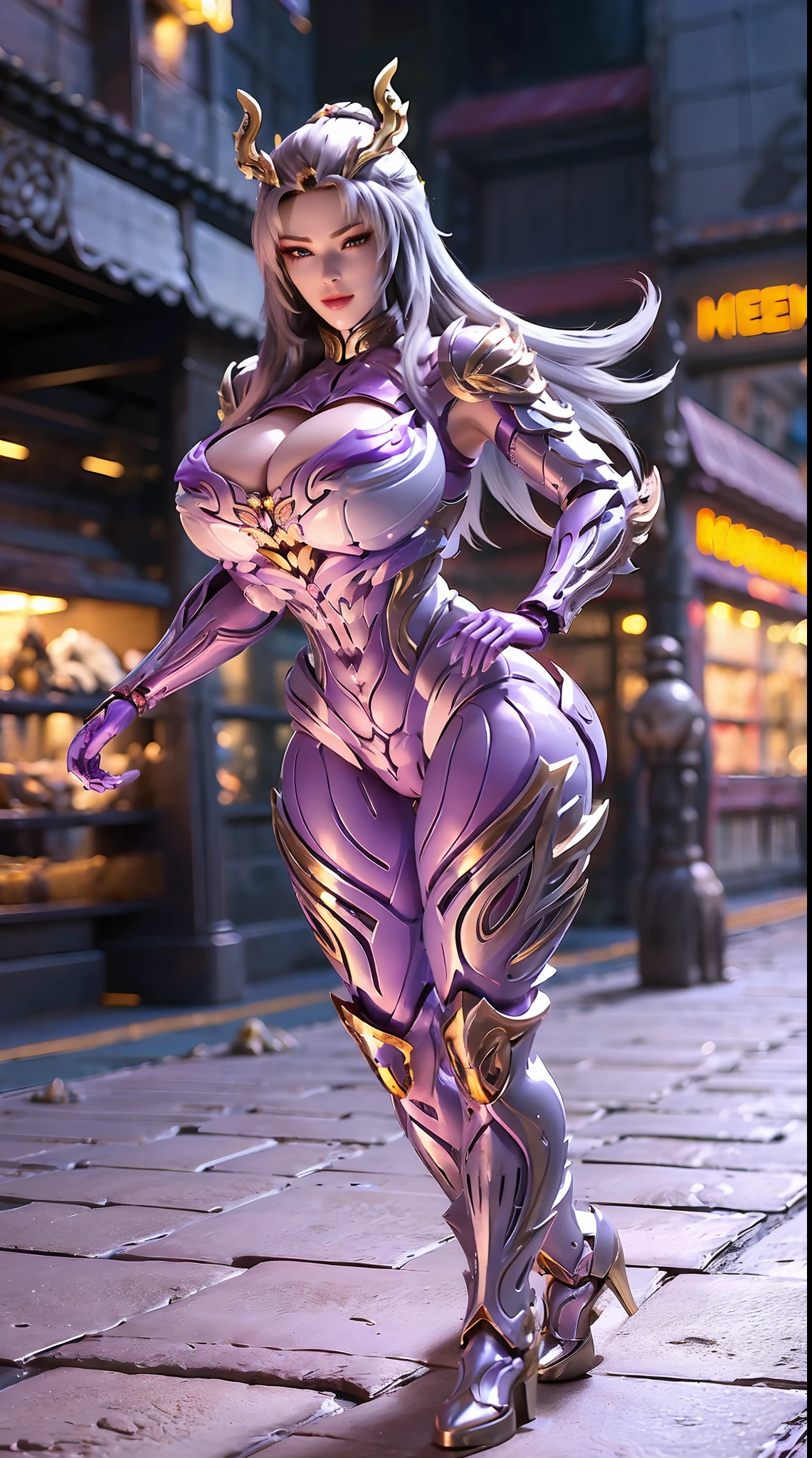 (DRAGON QUEEN HELM), (HUGE FAKE BOOBS), (BEAUTIFUL FACE), (PURPLE, GOLD, WHITE), (DESERT MOUNTAIN), RAINBOW COLOR FUTURISTIC PHOENIX MECHA BODYSUIT, (CLEAVAGE), (SKINTIGHT YOGA PANTS), (HIGH HEELS), (PERFECT BODY:1.2), (FULL BODY VIEW), (LOOKING AT VIEWER), (WALKING DOWN:1.2), SEXY MUSCULAR BODY, (MUSCLE ABS), UHD, 8K, 1080P.