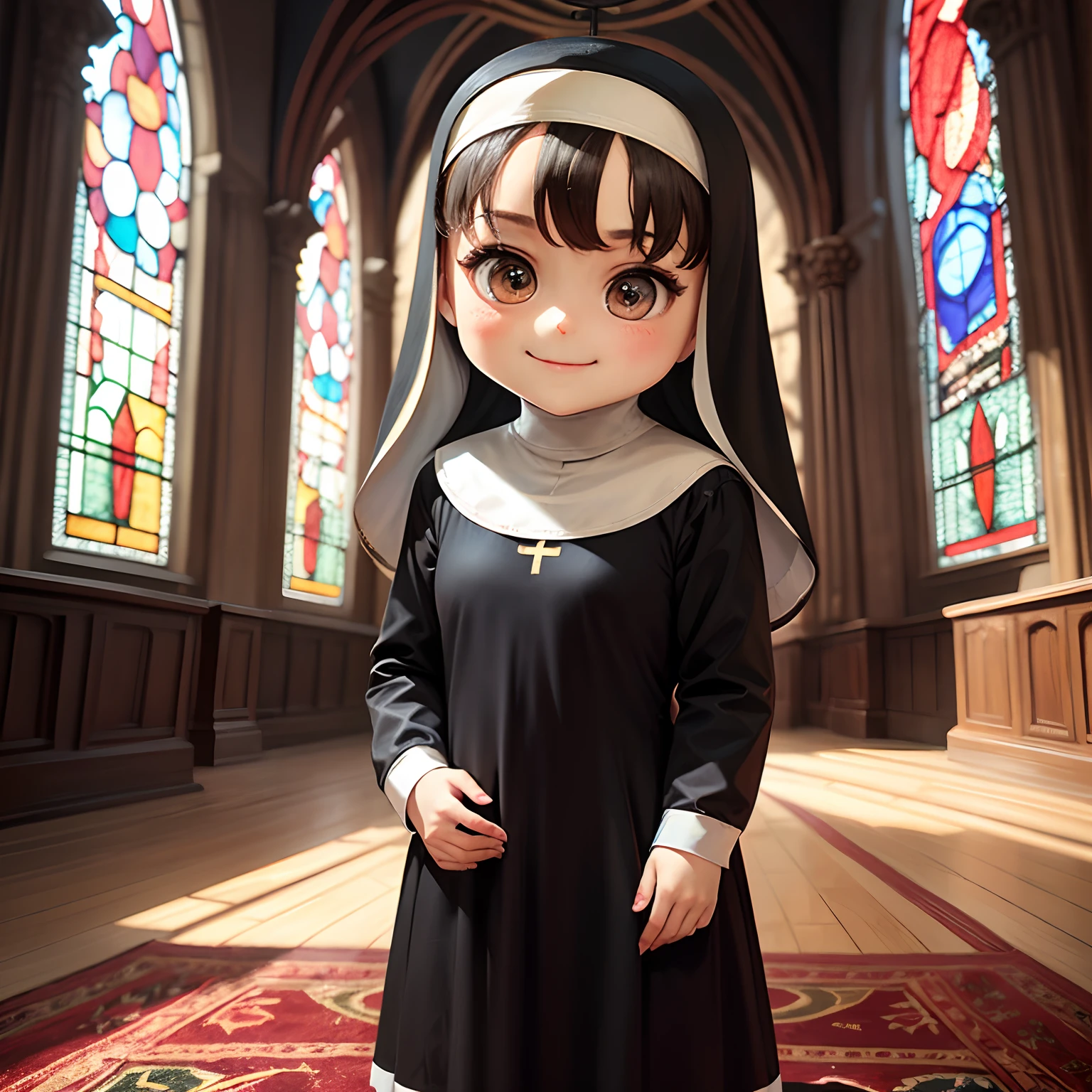 Young nun, up skirt