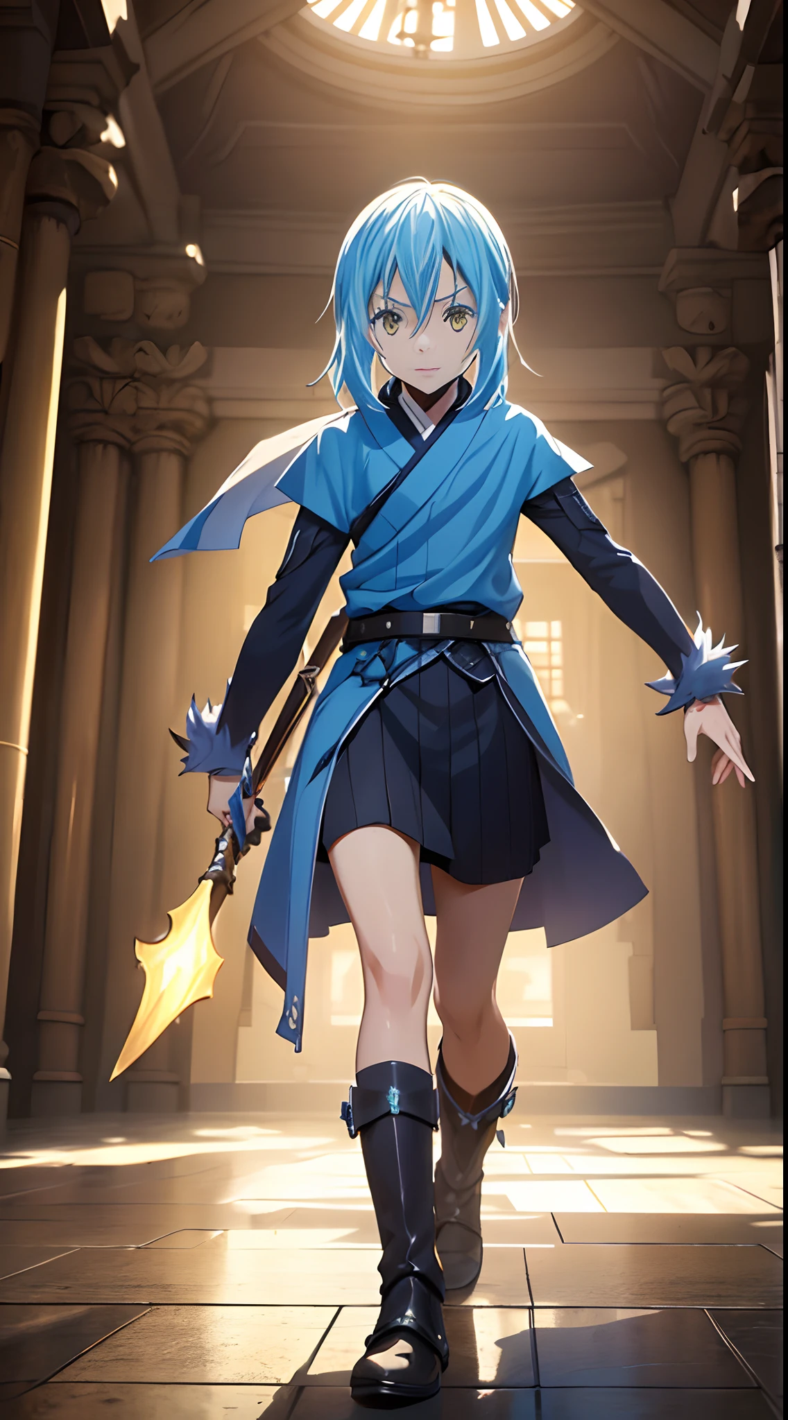 Male character, 1boy, solo, (best quality, 4k, 8k, highres, masterpiece:1.2), ultra-detailed, (realistic, photorealistic, photo-realistic:1.37), Rimuru_Tempest, (protagonist:1.1), slime, fantasy, adventure, action, isekai, (Japanese anime:1.2), vibrant colors, dynamic poses, magical powers, intricate character designs, fantasy world, unique art style, dramatic lighting, captivating storytelling
```