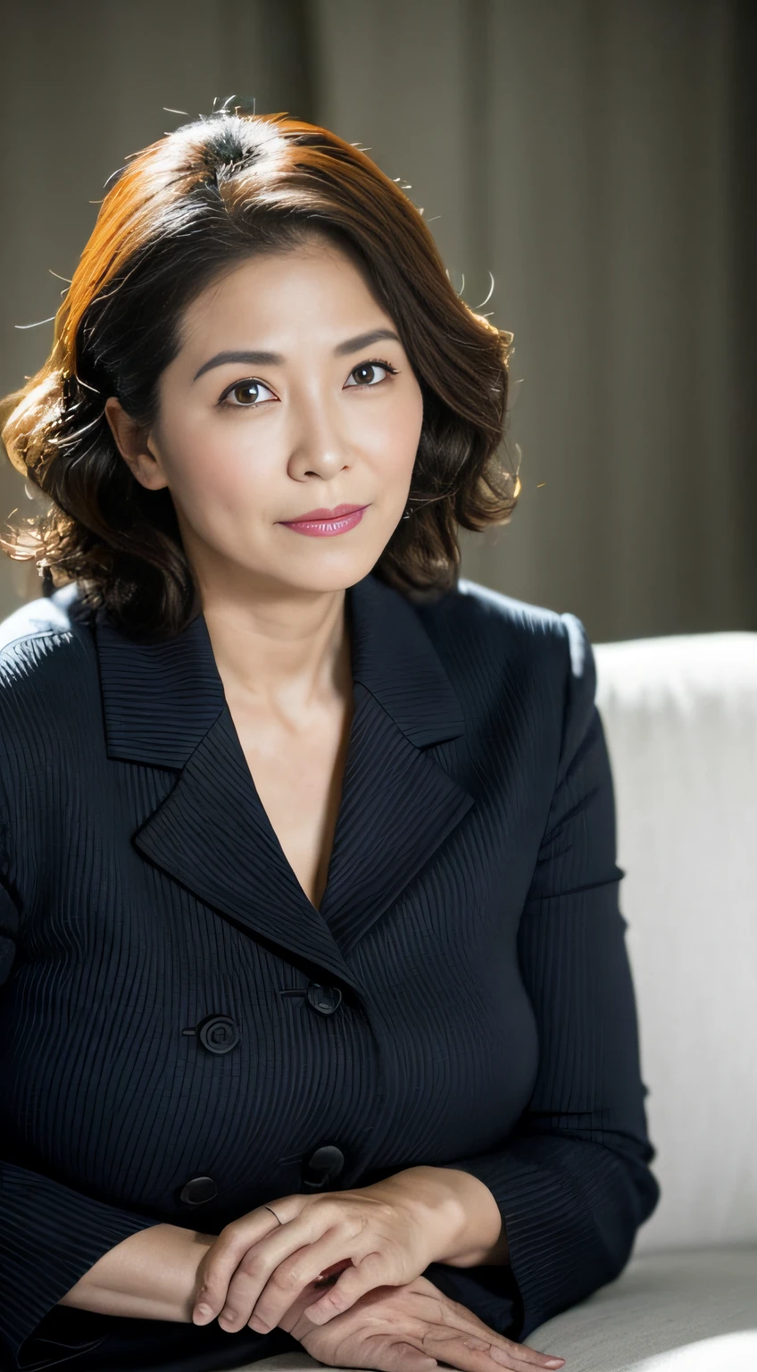 Masseter muscle area, Highest quality, masterpiece, High resolution, Photorealistic, RAW Photos, 8k wallpaper, perfection, Professional Lighting, Very detailed, Depth of written boundary, ((Beautiful woman)), ((Sexy 50 year old women)), (In the hotel lobby), ((Dark colored dress)), ((Look into the viewer's eyes)), Detailed face, Beautiful Eyes, (Maintain good posture and stand at an angle), Bans, Shapely small breasts, (Sexy look), Light brown straight hair, (Thick lips),Deep slit、Beautiful feet、whole body、No bra、Nipples stand out