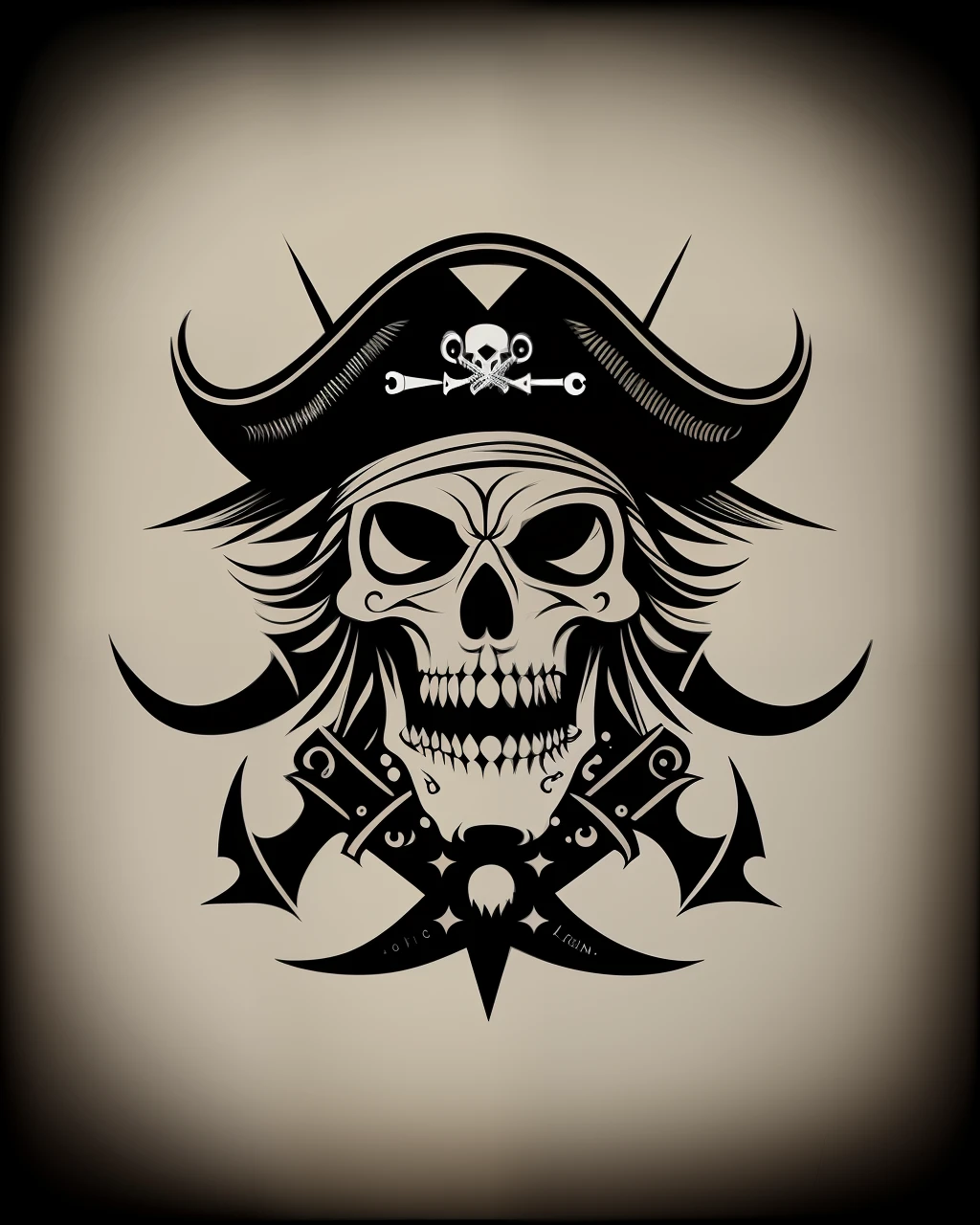 Logo for a technology company called Egghead pirate flag with a skull and electrical parts on the back
