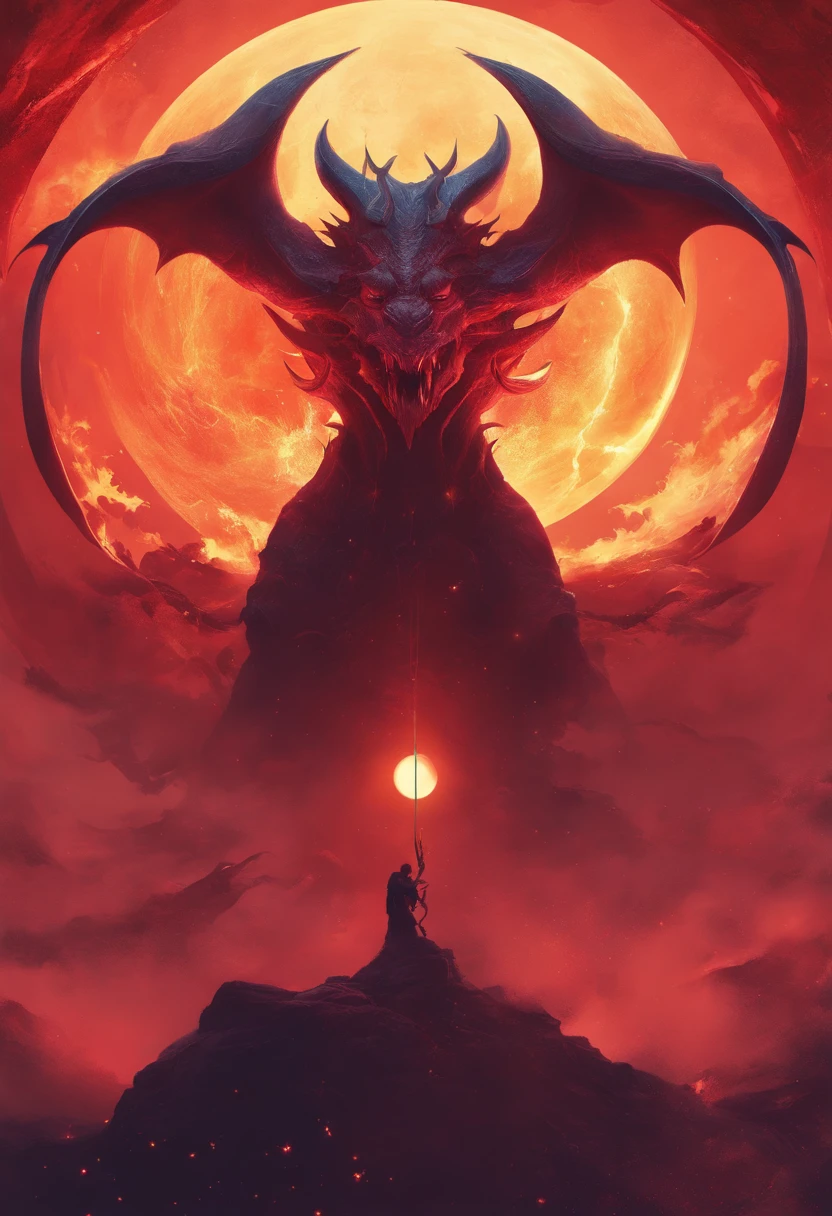 demon holding planet earth, cinemactic, terror, horror, gosma vermelha, disco Rigido, Fantaksy sombrio