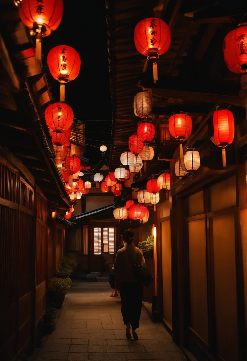 Rejoicing nurses,Beautiful Japan,Kyoto at night,Nurseman letters on lanterns