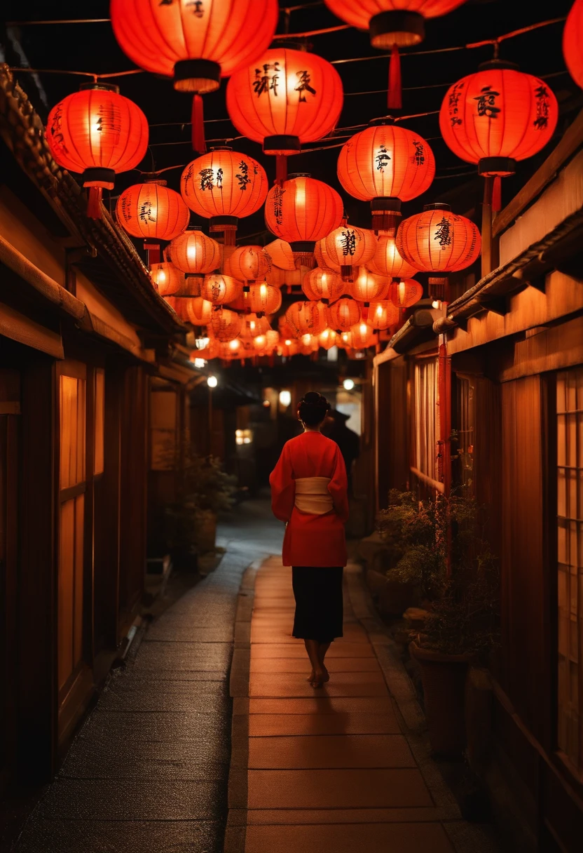 Rejoicing nurses,Beautiful Japan,Kyoto at night,Nurseman letters on lanterns