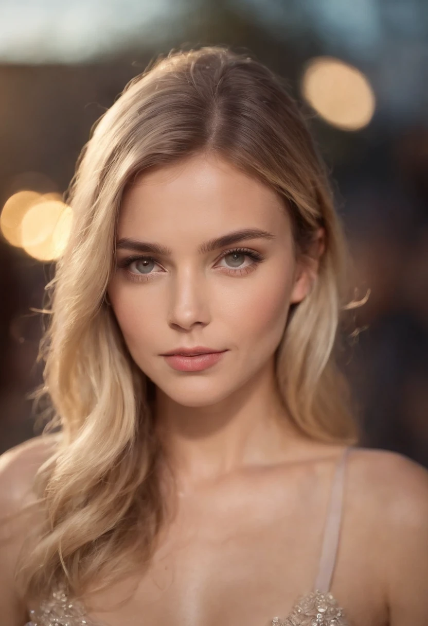((ung and beautiful girl:1.2)), Super beautiful detailed face, look at me, Abrir ligeramente la boca, highest qualityr, high definition RAW color photos, Professional Photography, Cinematic Lights, (cara fina:1.2), (vista:1.2), ((escote:1.2)), blonde hair, tennis player, tennis court