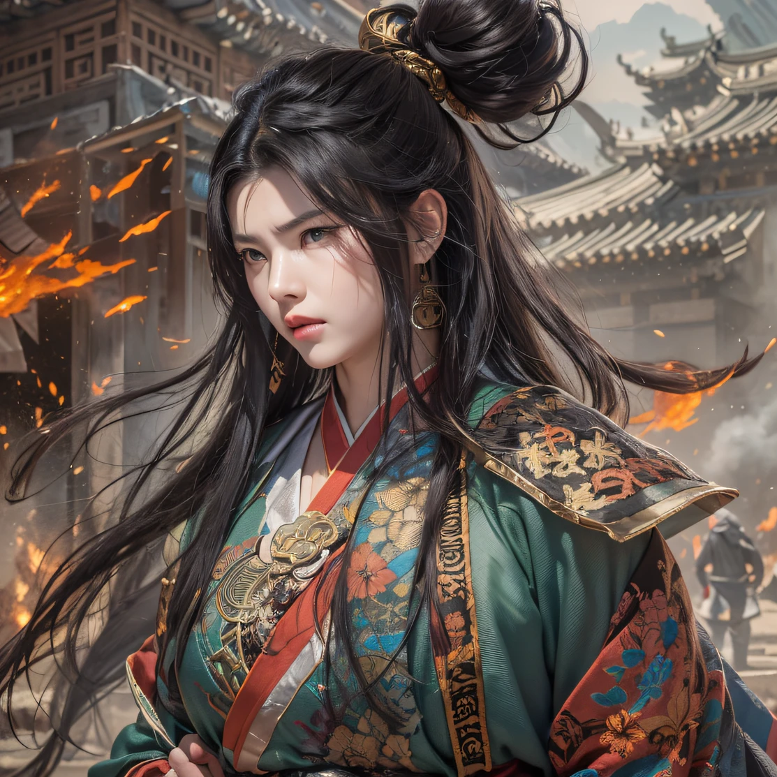 In order to obtain the oracle of fate, Demons invade the Aoba family,The leader of the demon clan personally went down to fight Ye Xingyun, But in the end, He was defeated by Ye Xingyun in one move, At the same time, King Qi, Jiang Shang, Come to Ningcheng,Finally recognized Ye Xingyun's father and son, And found that Ye Xingyun is a rare eight-vein missing constitution, This is extremely beneficial to cultivating the Jiang Family Ancestor Extreme Heavenly Dao Skill。。, But just when Ye Xingyun was taught by King Qi Xiuwei。,In terms of improving self-cultivation, The mysterious woman An Yun suddenly appeared, In order to get the Nine Heavens Goddess Diagram on Ye Xingyun's body。。。, She took it away with valve technology, but accidentally got involved in the grudge between the demon and Ye Xingyun。(Colorful ruins)Climb the streets(Armageddon)eyes filled with angry,He clenched his fists,Rush up,Deliver a fatal blow to your opponent,full bodyesbian,Full Body Male Mage 32K(tmasterpiece,Color Ultra HD)Long flowing black hair,Campsite size,zydink, The wounded lined up in the streets(Doomsday ruins)Climb the streets, The scene of the explosion(Doomsday ruins), (Linen batik scarf), Angry fighting stance, looking at the ground, Batik linen bandana, Chinese python pattern long-sleeved garment, rainbowing(Abstract propylene splash:1.2), Dark clouds lightning background,Flour flies(realisticlying:1.4),Black color hair,Flour fluttering,rainbow background, A high resolution, the detail, RAW photogr, Sharp Re, Nikon D850 Film Stock Photo by Jefferies Lee 4 Kodak Portra 400 Camera F1.6 shots, Rich colors, ultra-realistic vivid textures, Dramatic lighting, Unreal Engine Art Station Trend, cinestir 800,Flowing black hair,(((morningglow)))The wounded lined up in the streets(Color)Climb the streets,(Linen batik scarf), Angry fighting stance, looking at the ground, Batik linen bandana, Chinese python pattern long-sleeved garment, (Abstract propylene splash:1.2)(((dense smoke))),The male