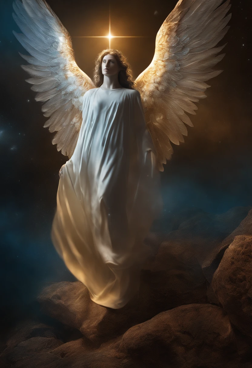 cosmic fallen angel, olhos claros brilhantes, Biomechanicals, estranho, assustador, Pesadelo, cores muito brilhantes, light particles, com luz brilhante, Mshiff, Arte do papel de parede, Papel de parede UHD jesus recebendo espirito