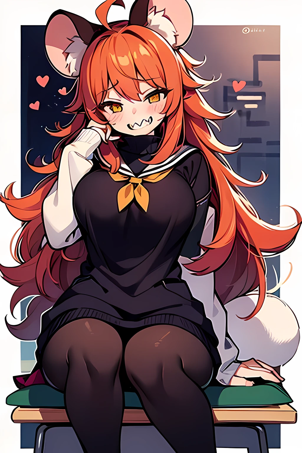 Unfold panties with both hands、Plump thighs、Best image quality、High resolution、masterpiece、super high quality、Striped bra、Striped panties、Panty flashing、とてもBig Ass、Blushing、4K quality、Thick thighs、Big Ass、Blushed、Big Breasts、Proud face、Wearing black knee socks、Sticking out tongue、heart、Squat with your legs apart