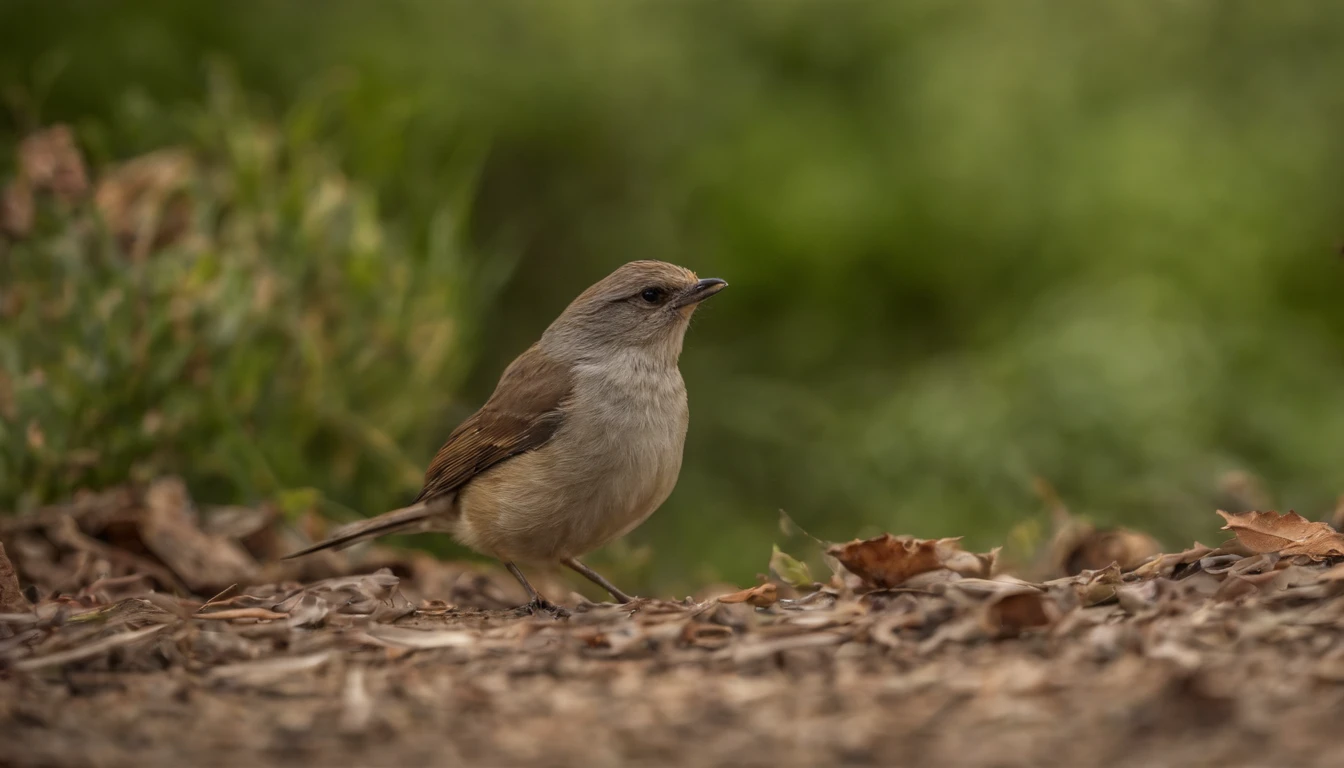 Sicalis flaveola eating on the ground