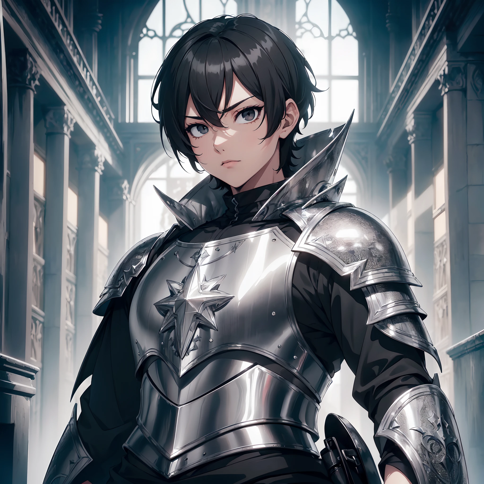 128K Ultra High Definition,
128K Ultra High Quality,
128K Ultra High Resolution,
Best Definition,
Best Quality,
Best Resolution,
Perfectly Detailed,
Perfectly Designed,
Extremely Detailed,
Extremely Designed,
Hyper Detailed,
Hyper Definition,
Hyper Quality,
Hyper Resolution,
Masterpiece,
(((Anime))),
Body Shot,
(((Boy))),
Handsome,
Muscular Body,
(((Black Short Hair))),
(((Black Eyes))),
(((Hyper Detailed & Perfectly Designed With Ultra High Quality Silver Assassin Armor))),
(((Inside Of Medieval Royal Palace Background Scenery))),