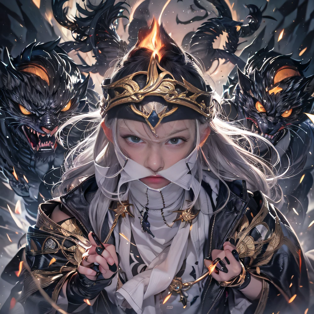 (末日核废墟)eyes filled with angry,He clenched his fists,Rush up,Deliver a fatal blow to your opponent,full bodyesbian,Full Body Male Mage 32K(tmasterpiece,k hd,hyper HD,32K)Long flowing black hair,Campsite size,zydink, a color, patriot (废墟), (Linen batik scarf), Angry fighting stance, looking at the ground, Batik linen bandana, Chinese python pattern long-sleeved garment, (Abstract propylene splash:1.2), Dark clouds lightning background,Flour flies(realisticlying:1.4),Black color hair,Flour fluttering,Background fog, A high resolution, the detail, RAW photogr, Sharp Re, Nikon D850 Film Stock Photo by Jefferies Lee 4 Kodak Portra 400 Camera F1.6 shots, Rich colors, ultra-realistic vivid textures, Dramatic lighting, Unreal Engine Art Station Trend, cinestir 800,Flowing black hair,(((Male mage))),The male mage was furiou人s,
