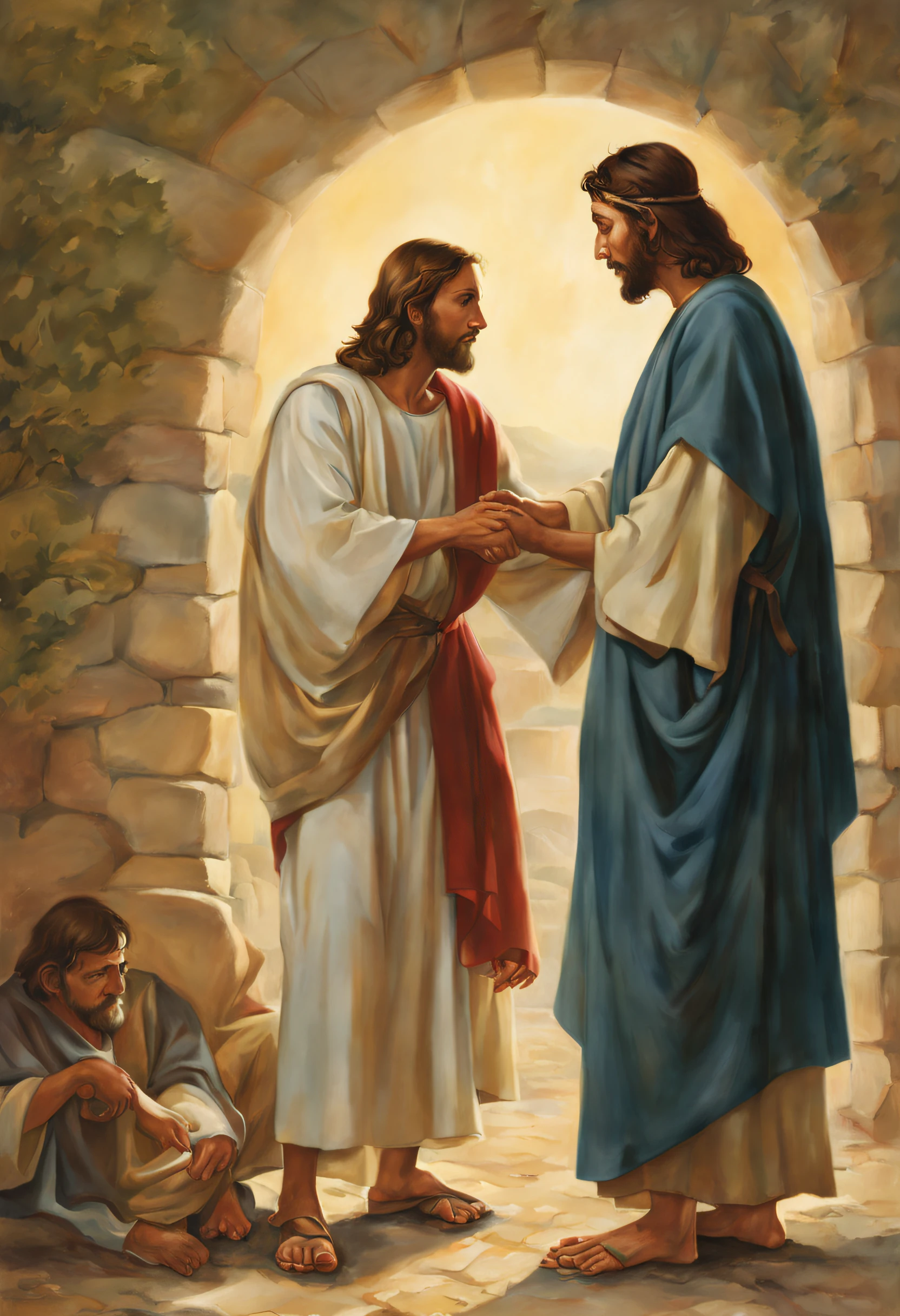 jesus cristo de joelho orando ao pai o eterno Deus