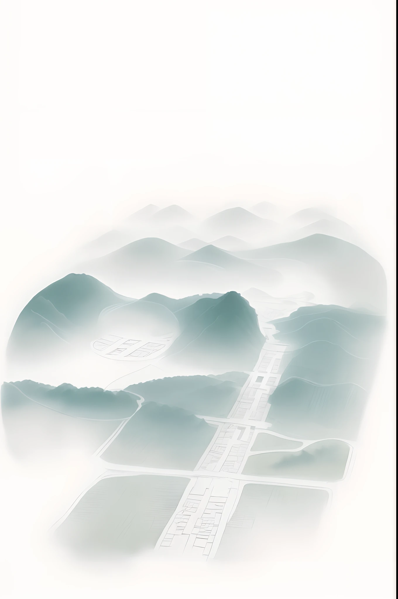 White background, Clean background, (((Aerial view))), peaceful scenery, Traditional Chinese painting style, Chinese style landscape, Classical landscape painting, Ethnic style painting, In the quiet landscape, water landscape, Landscape art, Chinese watercolor style, (resign), author: Qu Leilei, Quiet illustration, Tranquility, author: Xie Shichen, Masterpiece, Best quality, More details,,Best quality, Masterpiece,HD, More details, 8K