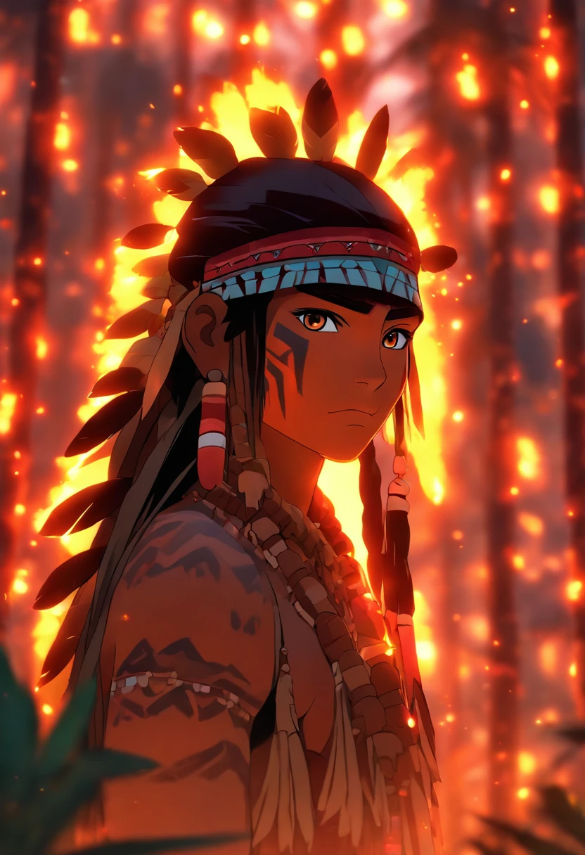 (((Indigenous tribe))) best quality, very high resolution, detailed CG in 4K, masterpiece, amazon brazil, indians, indigenous tribes, indigenous city, forest, aesthetics, beautiful image, centered on screen, full body