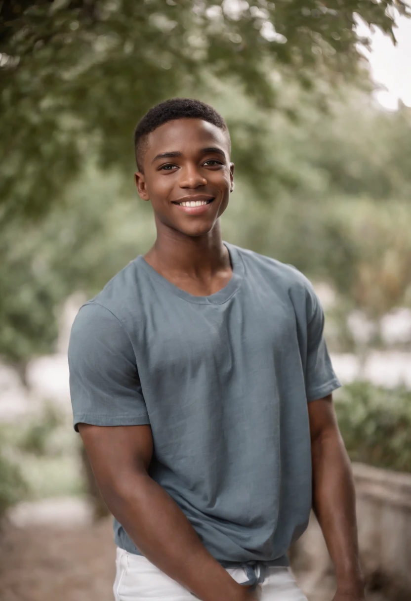 mulher negra jovem e sorridente de camisa branca apontando para algo com o dedo, Adolescente negra, mulher de pele marrom com um sorriso gigante, bonito hip hop jovem negra, Jovem com short, sorriso confiante sutil, adolescente do sexo feminino, man is with black skin, sorrindo confiante, vestindo uma camiseta branca muscular, young man with medium - length, warm friendly expression, jovem atraente, olhos perfeitos olhando para o espectador
