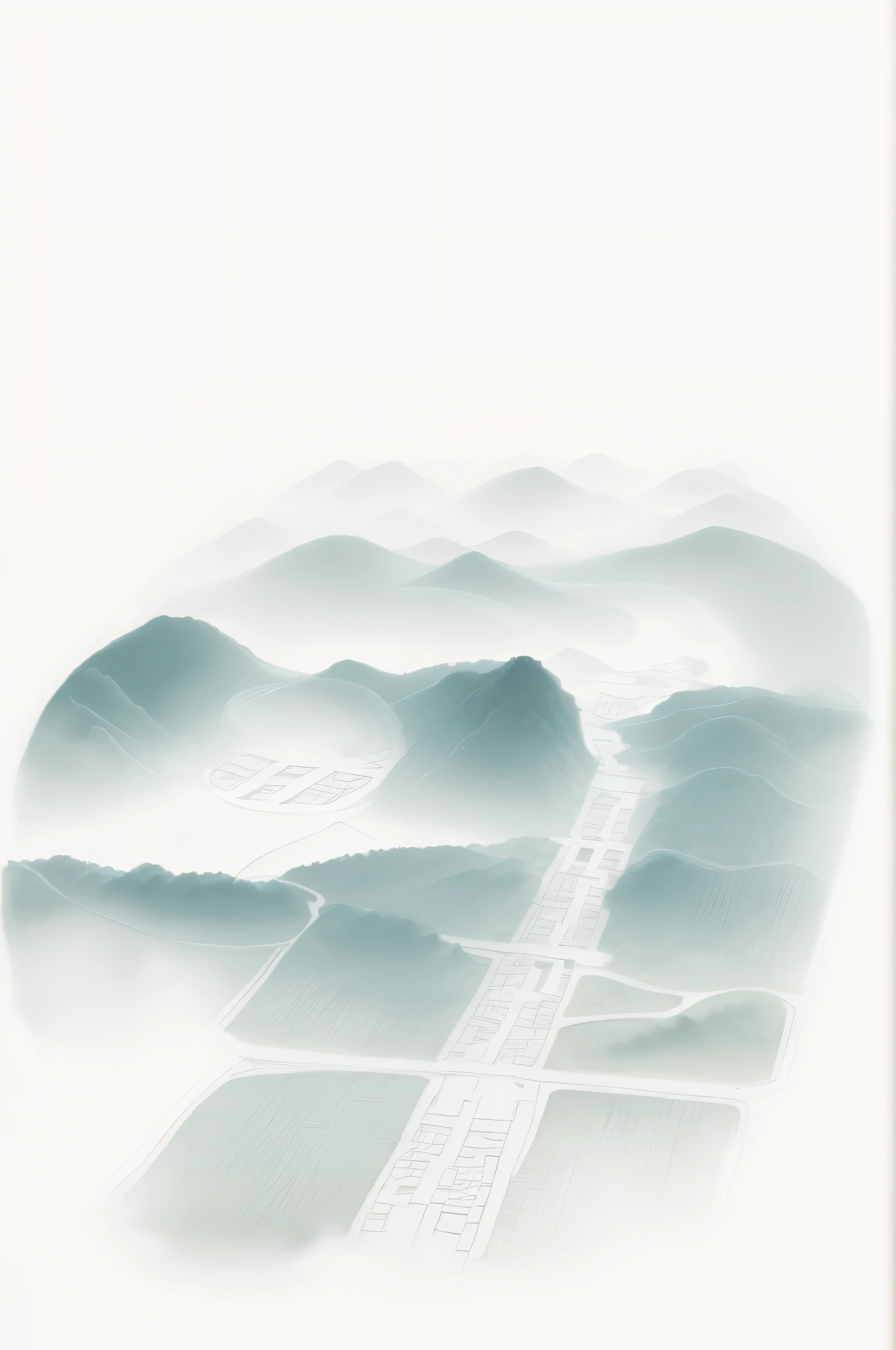 White background, Clean background, (((Aerial view))), peaceful scenery, Traditional Chinese painting style, Chinese style landscape, Classical landscape painting, Ethnic style painting, In the quiet landscape, water landscape, Landscape art, Chinese watercolor style, (resign), author: Qu Leilei, Quiet illustration, Tranquility, author: Xie Shichen, Masterpiece, Best quality, More details,，Best quality, Masterpiece，HD, More details, 8K
