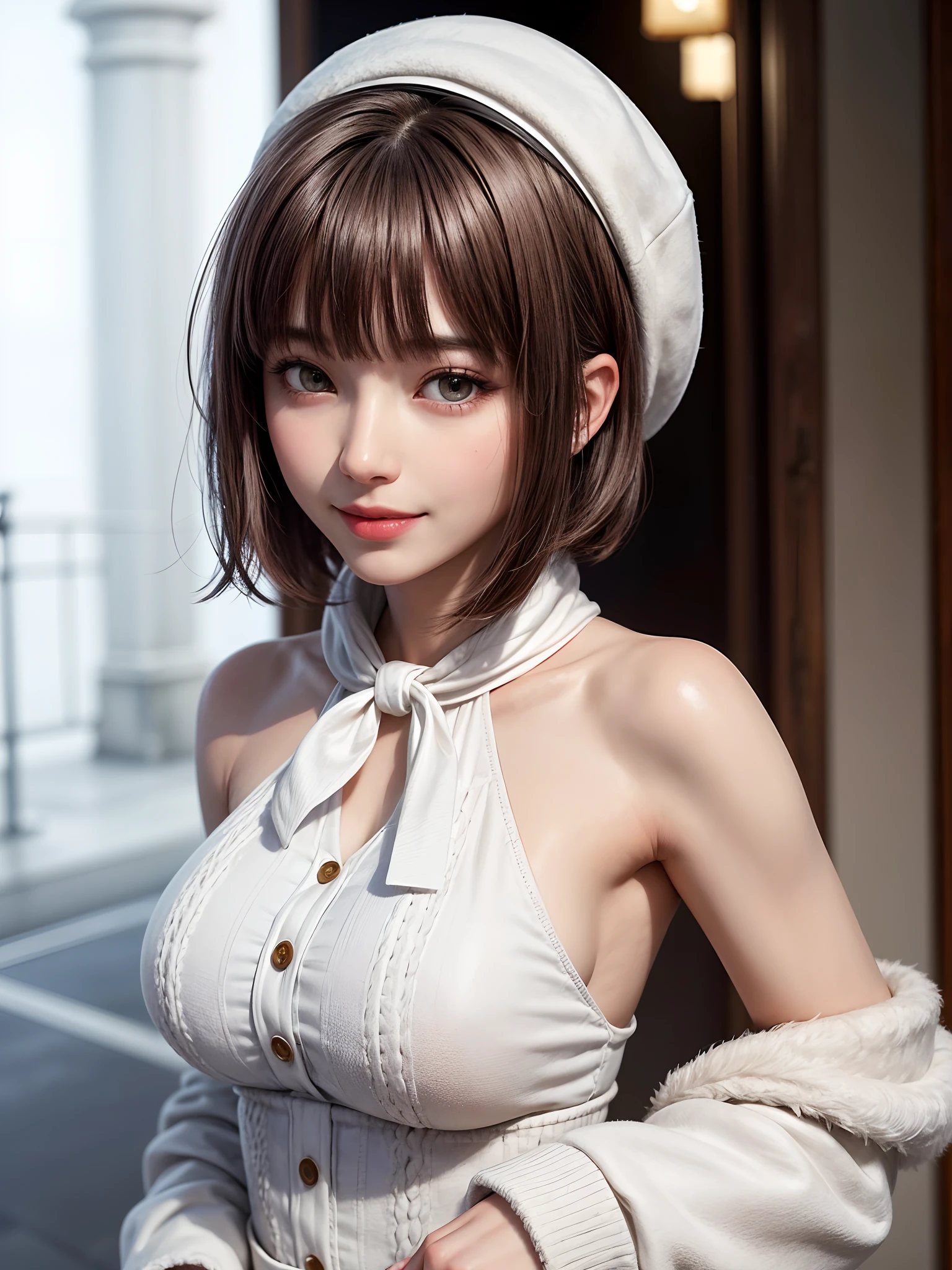 (masterpiece, highest quality, highest quality, Official Art, Beautiful and aesthetic:1.2、Cinematic lighting、Key light at 45 degrees from the front,Orange fill light、Soft blue backlight、Strong shadows), Accurate human body、Detailed people、Correct five-finger、4K - ultra-vivid、highest quality, masterpiece, Ultra-high resolution, Detailed Background、The perfect background、
(Oily skin,Sparkling Skin、Realistic skin texture、Detailed beautiful skin、Shiny skin、Slimy skin、Glowing Skin、Shiny skin)、
Full Body Shot, Low camera angle, Depth of written boundary, Focus on the center, Fine grain, Perfect face and eyes、(((cute big breasted girl,17 years old))),
high quality, high quality, pretty girl, alone, beautiful hair, Beautiful eyes, A light smile, (nightclub:1.3, Night lounge:1.3, lounge lady:1.5, Hostess:1.5)、Golden lighting、