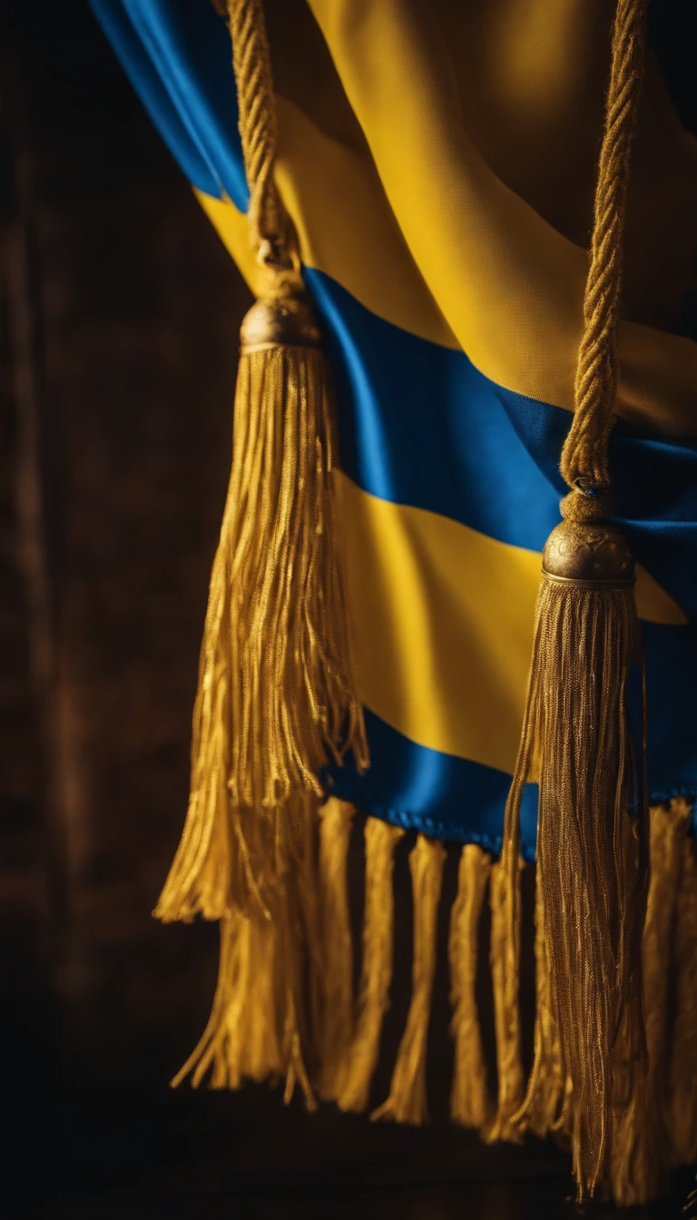 Ukrainian flag with fringe
