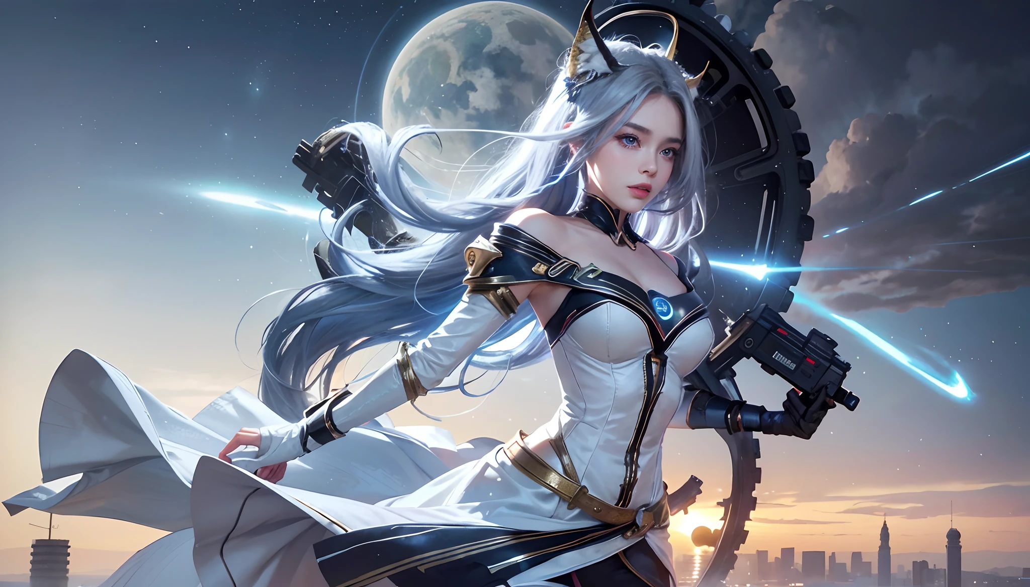 Sexy goddess,best qualityer,Snow-whiteskin,8K high quality,Sexy goddess,A pair of big eyes are beautiful and moving,White skin,Makeup,Sexy outfit,aerial shot,Volt view,Look up,Armed with futuristic modern weapons,gold;jewely;Blue Electric,Space-time gate,milky ways,Space vehicles,【Background with】Large gears,Large gears,Doomsday ruins,Giant tornado,Strange sky,Lightning Thunder,The setting sun burns the dark clouds,Multiple planets,The end of the world,Multiple planets,Mards,Jupiter,Mercury,Strange sky,The Eiffel Tower,Egyptian pyramids,Great Wall of China,Giant Tornado ultra-futuristic car,Cool headlights Wait for the beginning of the sexy goddess,best qualityer,Snow-whiteskin,8K high quality,Sexy goddess,A pair of big eyes are beautiful and moving,White skin,Makeup,Sexy outfit,aerial shot,Volt view,Armed with futuristic modern weapons,gold;jewely;Blue Electric,【Background with】Large gears,Large gears,Doomsday ruins,Giant tornado,Strange sky,Lightning Thunder,The setting sun burns the dark clouds,Multiple planets,The end of the world,Multiple planets,Mards,Jupiter,Mercury,Strange sky,The Eiffel Tower,Egyptian pyramids,Great Wall of China,Giant Tornado ultra-futuristic car,Cool headlights(Best quality, 8K, Masterpiece :1.3), (Realistic, Photorealistic: 1.37), (1girll), (Beautiful woman in her 20s), (Slim), (Emphasis on slender abs :1.3), (Japanese), (Loose white shirt, tight denim shorts,Highlight her big buttocks), (Random pose), (Wet body), (Long hair, Random hairstyle), (Large breasts :1.3), (Outdoors), (Ultra-detailed face), (Detailed eyes), (Double eyelids), (Eyeshadow strengthening), (Many eyelashes), (Long legs), (Professional lighting), (photon maping), (Radio City), (head straight-looking at viewer)woman with,golden curly hair,blue color eyes,White fox ears,Realistic visuals of black tight dress,attractive beautiful,dramatic contrast,Gentle lighting,Delicate warmth,the soft light,hyper HD,Extremely colorful,best qualityer,Snow-whiteskin,8K high quality,Sexy god