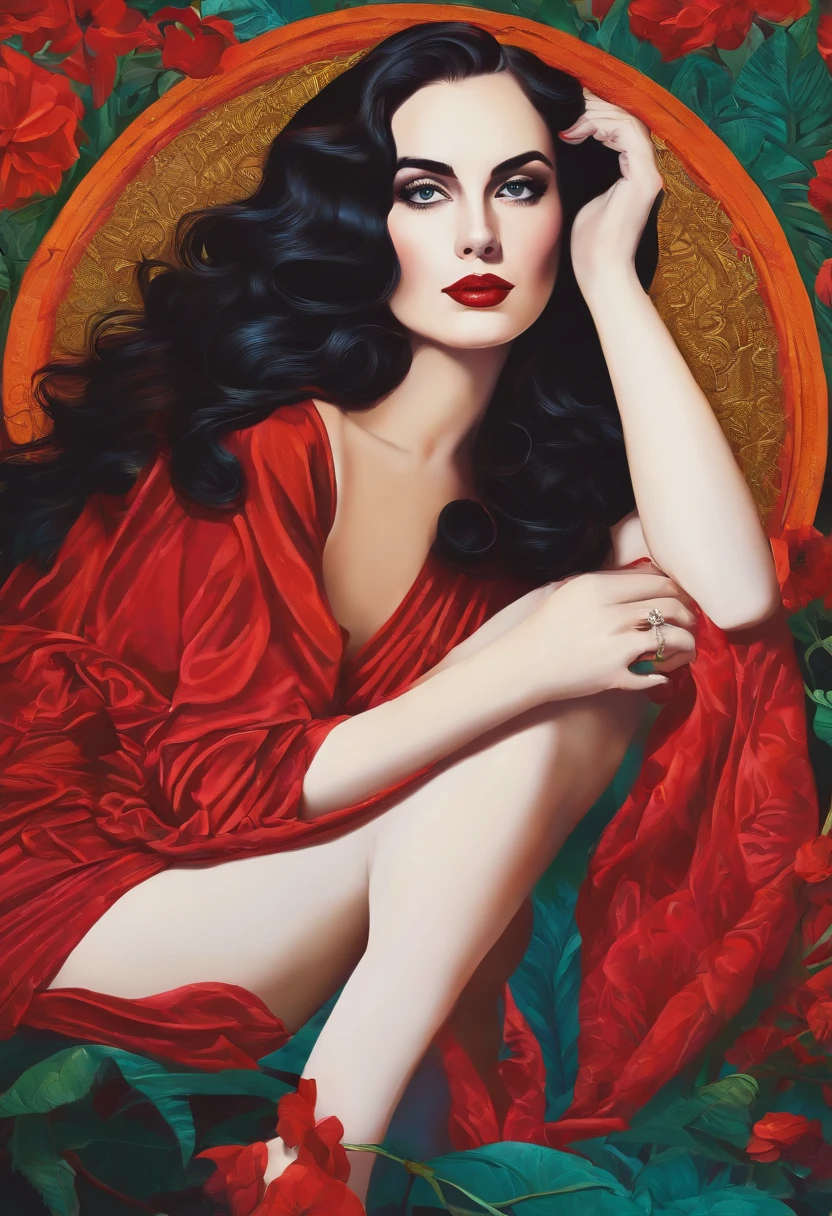 (masterpiece, top quality, best quality, official art, beautiful and aesthetic:1.2), (1girl), extreme detailed,(fractal art:1.3),colorful,highest detailed chiaroscuro technique on painting of a woman holding a bouquet of sunflowers in front of a golden background, hyperrealistic art nouveau, chie yoshii, andrey remnev, by Yamagata Hiro, mucha klimt and tom bagshaw, inspired by J. C. Leyendecker, inspired by J.C. Leyendecker, inspired by James C. Christensen, money everywhere, very rich and elegant, (oil painting:1.5), (NSFW:1.2), a woman joyfully twirling in the raining paint, paint raining, thick paint rainbow hair, body covered with paint, joyful, ((sfw)), calm facial expression, relaxed, gentle smile, (clothes made of liquid paint)), front view, ((small breasts, relaxed face, relaxed shoulders)), ((dynamic pose)), liquid details, correct anatomy, both arms visible, Create an illustration using the soft and ethereal qualities of watercolor. Beautiful pink skin anime model full body, sun-bathing on floating cloud along the suns surface, enticing eyes, curly hair dreamy, background thick clouds,, hyperdetailed, detailed, (masterpiece) . high fashion, luxurious, extravagant, stylish, , opulent, elegance, stunning beauty, professional, high contrast, detailed, Depict a dreamy, whimsical scene with elements that seem to merge with the background