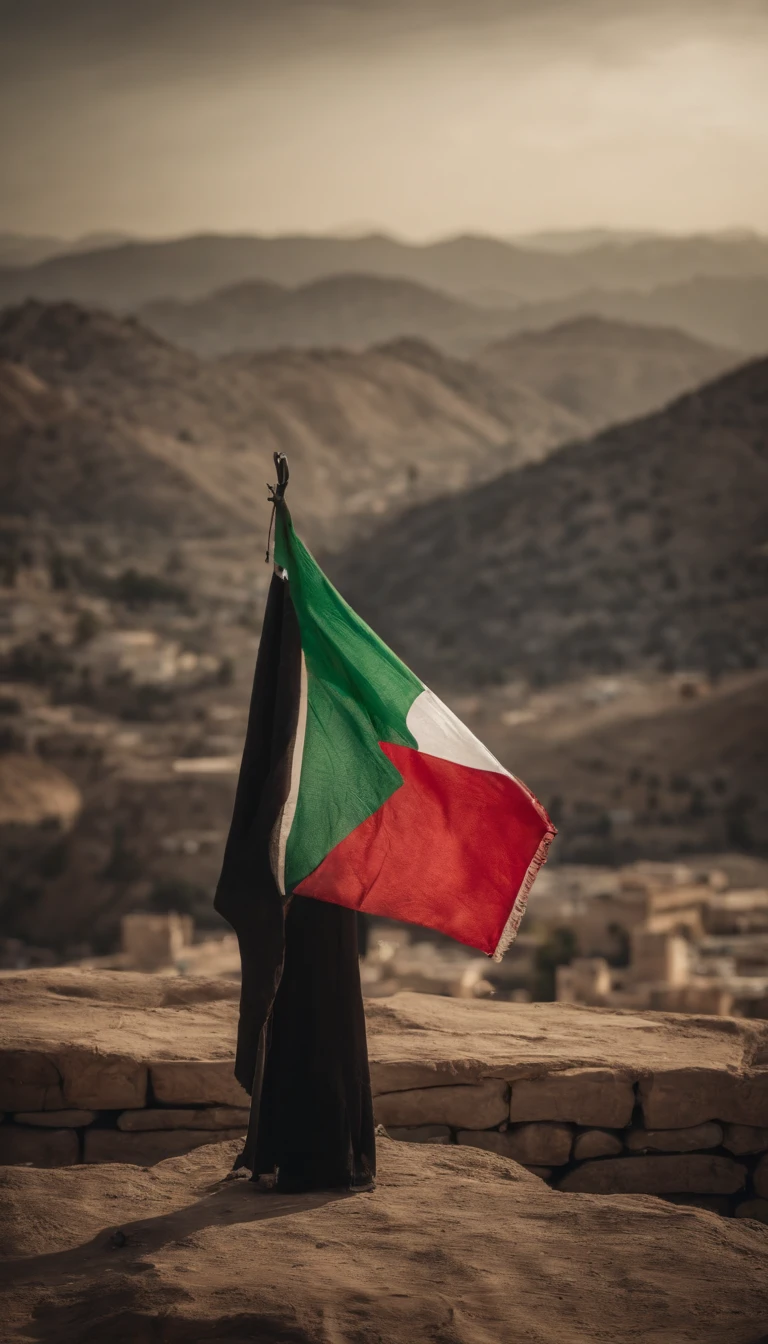 Realistic and cool Palestinian flag