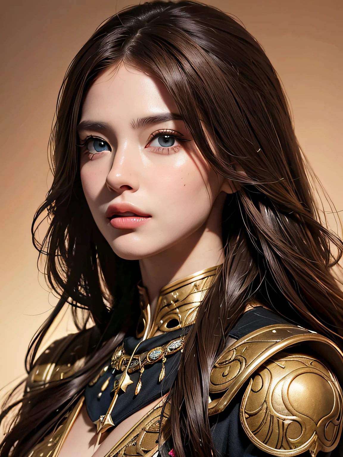 8k portrait of a beautiful cyborg with brown hair, intrincado, elegante, muy detallado, majestuoso, Raw half-length photography, arte de artgerm y ruan jia y greg rutkowski filigrana de mariposa dorada, vidrios rotos (obra maestra, sidelit, hermosos ojos finamente detallados: 1.2 )