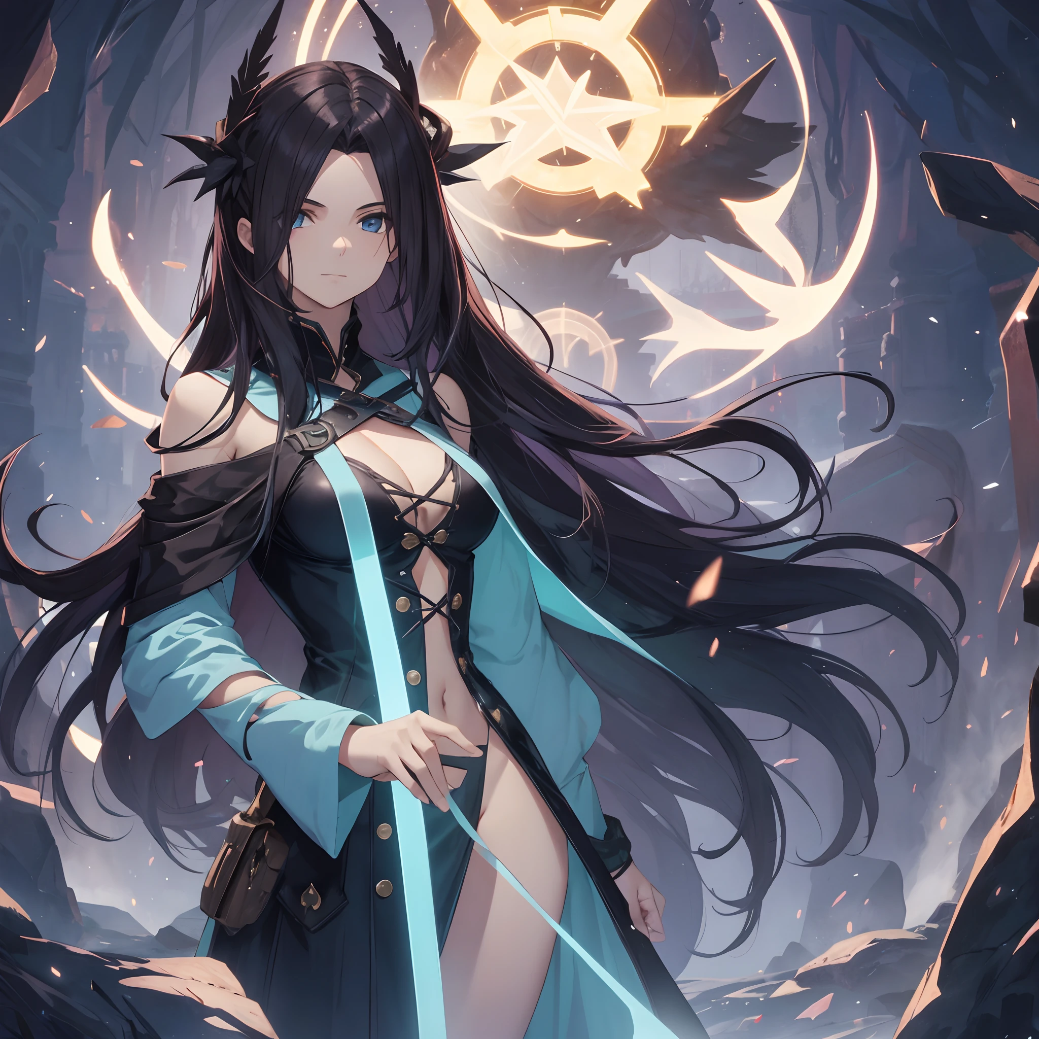 Garota, Torne-se uma imortal, Magic user, 4k, ralista, com cabelo preto, good ilumination, corpo todo