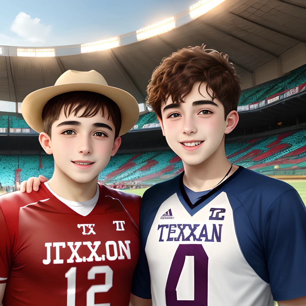 2 12 year old Jewish boys at the cotton bowl for Texas v Oklahoma