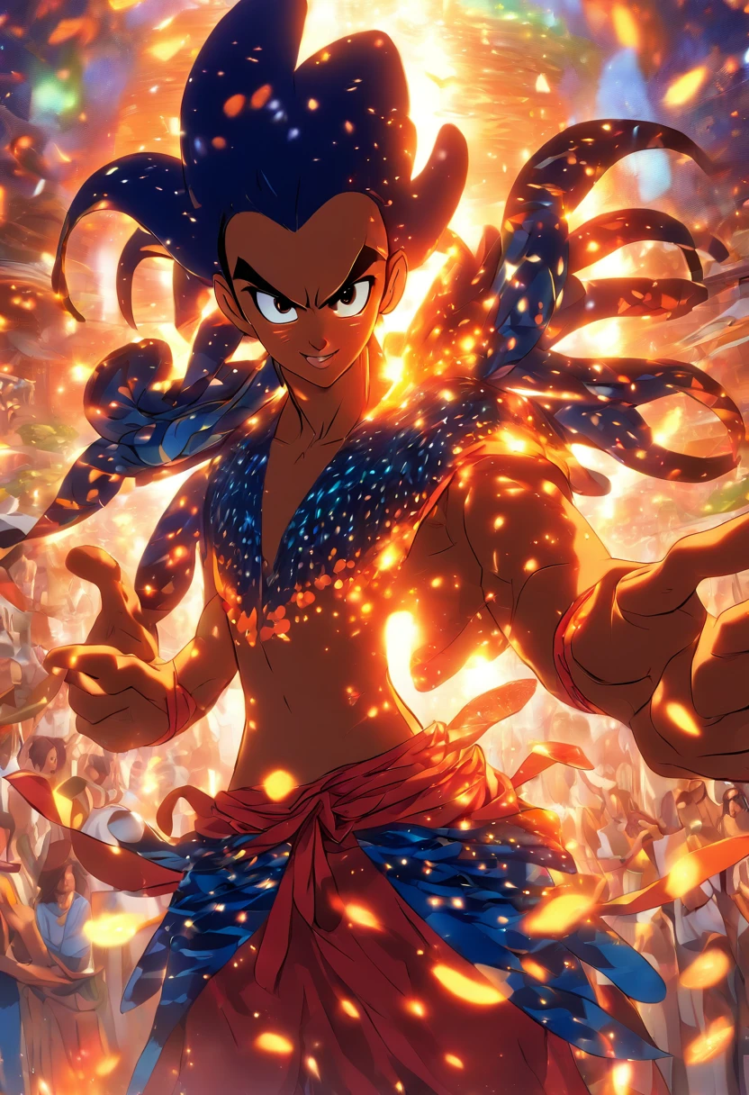 (((rio))) best quality, ultra-high resolution, CG detalhado 4K, piece of master, rio, Deusa hindu, mitologia hindu, Imagem hindu, ((Standing)) aesthetic, centrado na tela, corpo inteiro