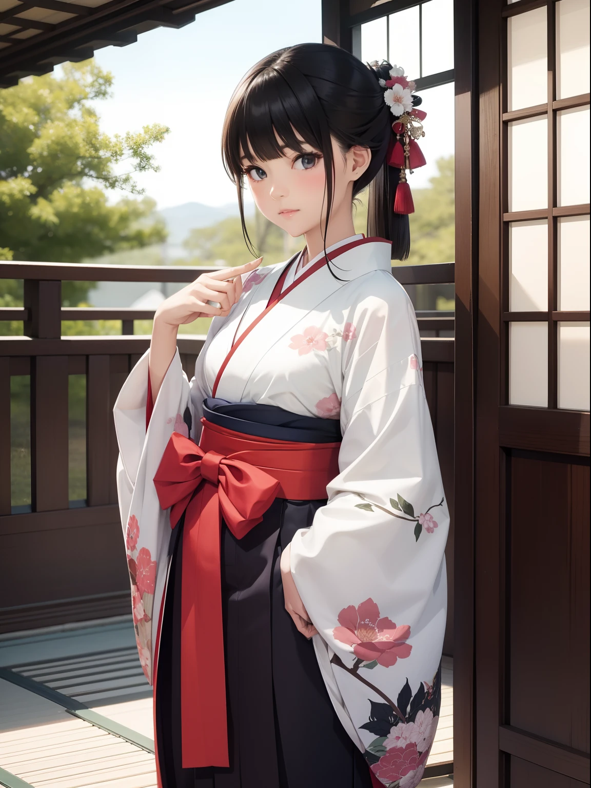 Beautuful Women、ars 、FULL BODYSHOT、perspiring、Kimono、hakama