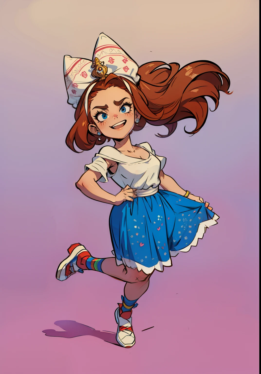 Caricatura, mulher no estilo dos desenhos animados.