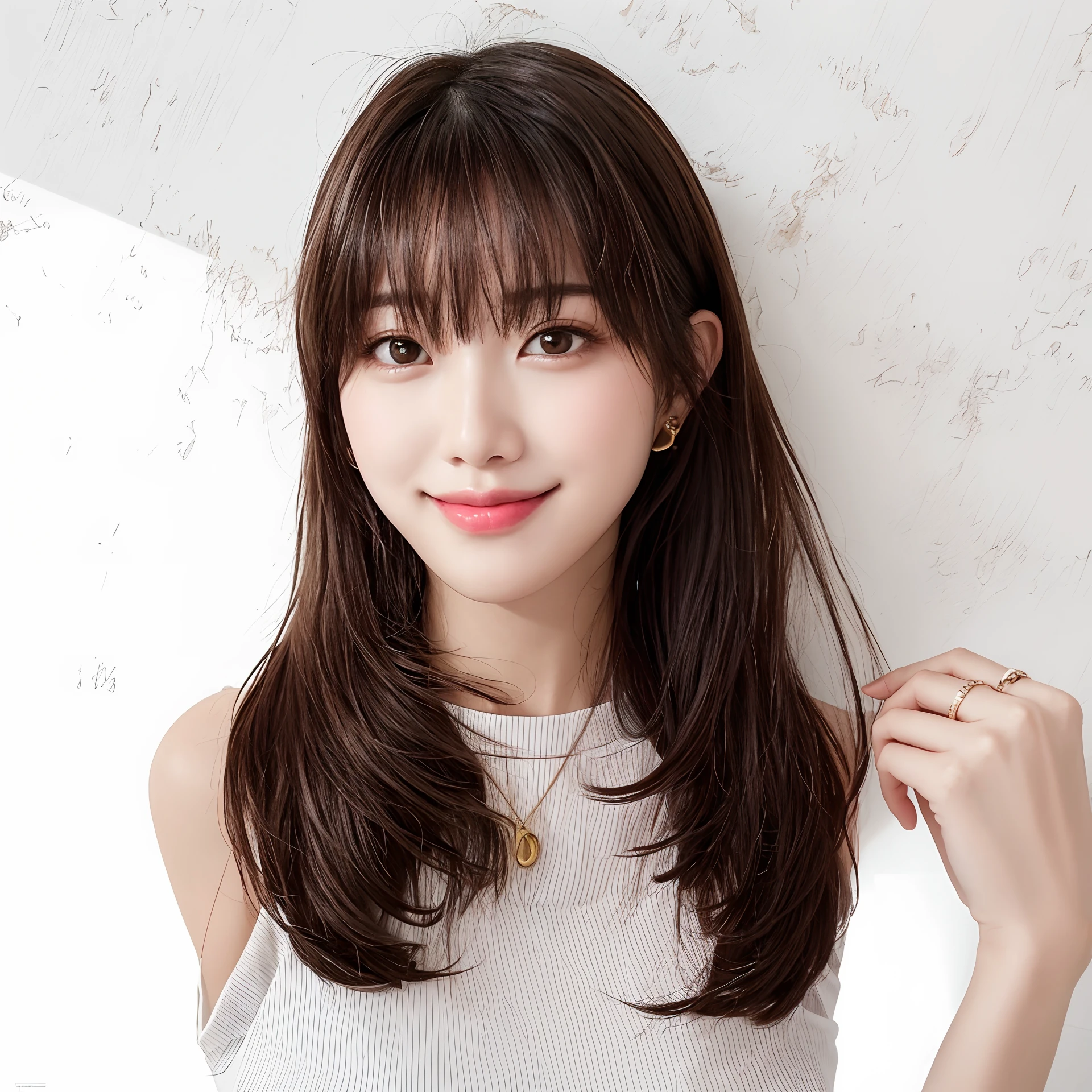 Pee (incontinence: 1.47), fashion trendy beautiful and attractive woman, gentle and attractive Chinese beautiful woman, Korean (kpop idol), delicate and sexy collarbone, attractive oval face, double eyelids, smart [peach] flower eyes, pink lips, small nose, bare shoulders, focus on face, [[face close-up], ultra high definition, super detail, White off-shoulder lace shirt, (((white lace panties), fresh and impressive, natural (large: 1.25), (kneel on the ground), (legs wide open), (legs spread), (from a low angle), (upright 1.5), (shiny skin: 1.4), (low angle)), perfect figure, areola, cleavage, armpit wrinkles, (floor urine)), (NSFW: 1.05), ( Showpiece, top quality, high precision)), one girl, (big, photorealistic: 1.4), (slightly above the camera, looking up at the camera, looking up, looking up at the camera, staring at the camera))), solo, solo, white background, snow-white background, mouth closed, happy smile, pretty black hair, short hair, big eyes, pronounced double eyelids, eyelashes, ears out, long neck, long neck, Absolute area, ((close-up of face, short hair with bangs)), 19 years old, attractive proportions, shiny skin, clean collarbone, golden ratio face, perfect face, teardrop mole, chest mole, bangs, clean bangs, beautiful bangs, lip gloss, thin lips, white skin, undressed, big breasts, small face, staring at the camera a little upwards, ((smiling a little at the camera, really nothing pure white background, very big, big big, big breasts)), ((((uniform, shirt))))