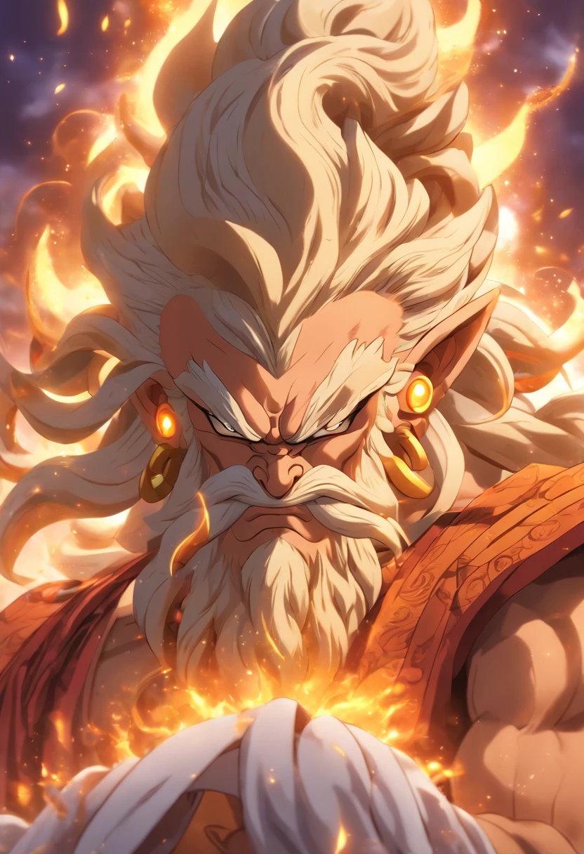 (((Brahma))) best quality, ultra-high resolution, 4K detailed CG, master piece, BRAHMA, Hindu god, old man, elder, white beard, Hindu mythology, Hindu image, ((full body)), aesthetic, centered on screen, full body