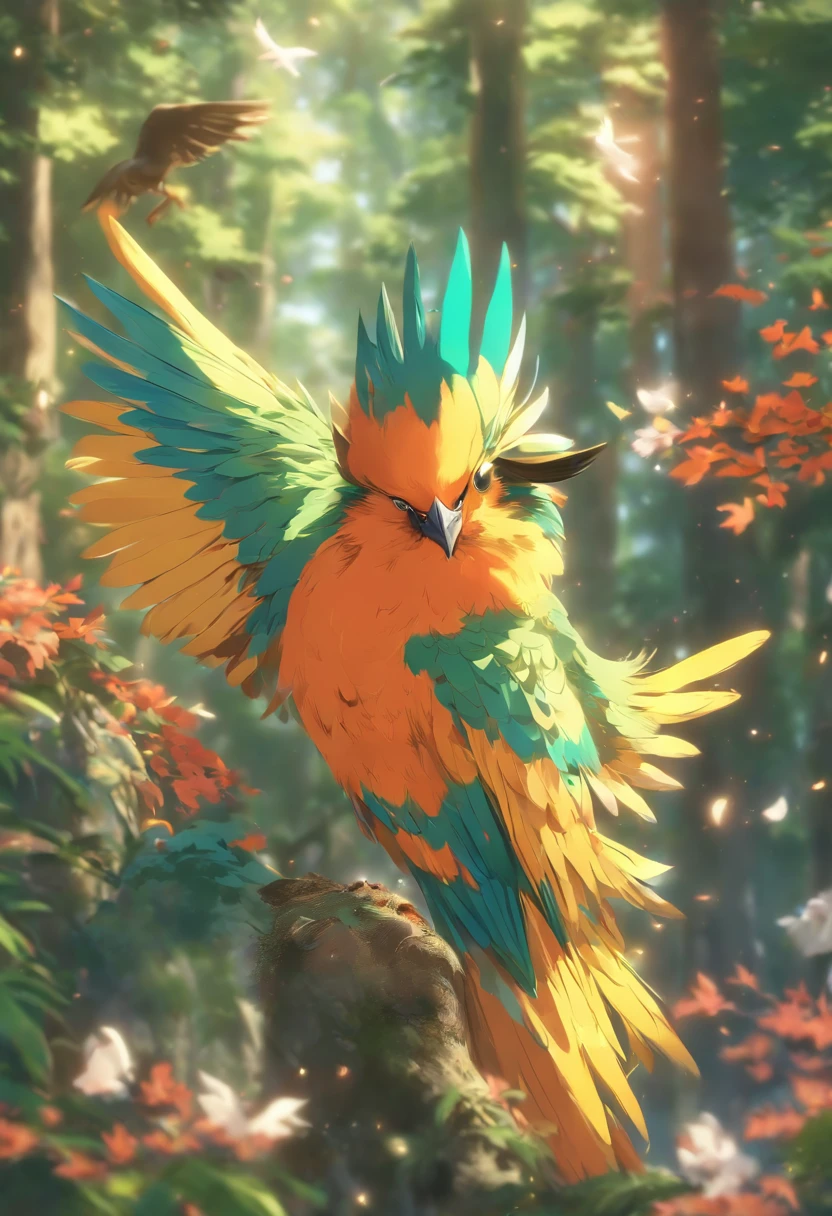 (((Animais))) melhor qualidade, Very high resolution, CG detalhado 4K, piece of master,birds, Montanhas, Floresta,esthetic, ((birds)), Beautiful image, centralizado na tela