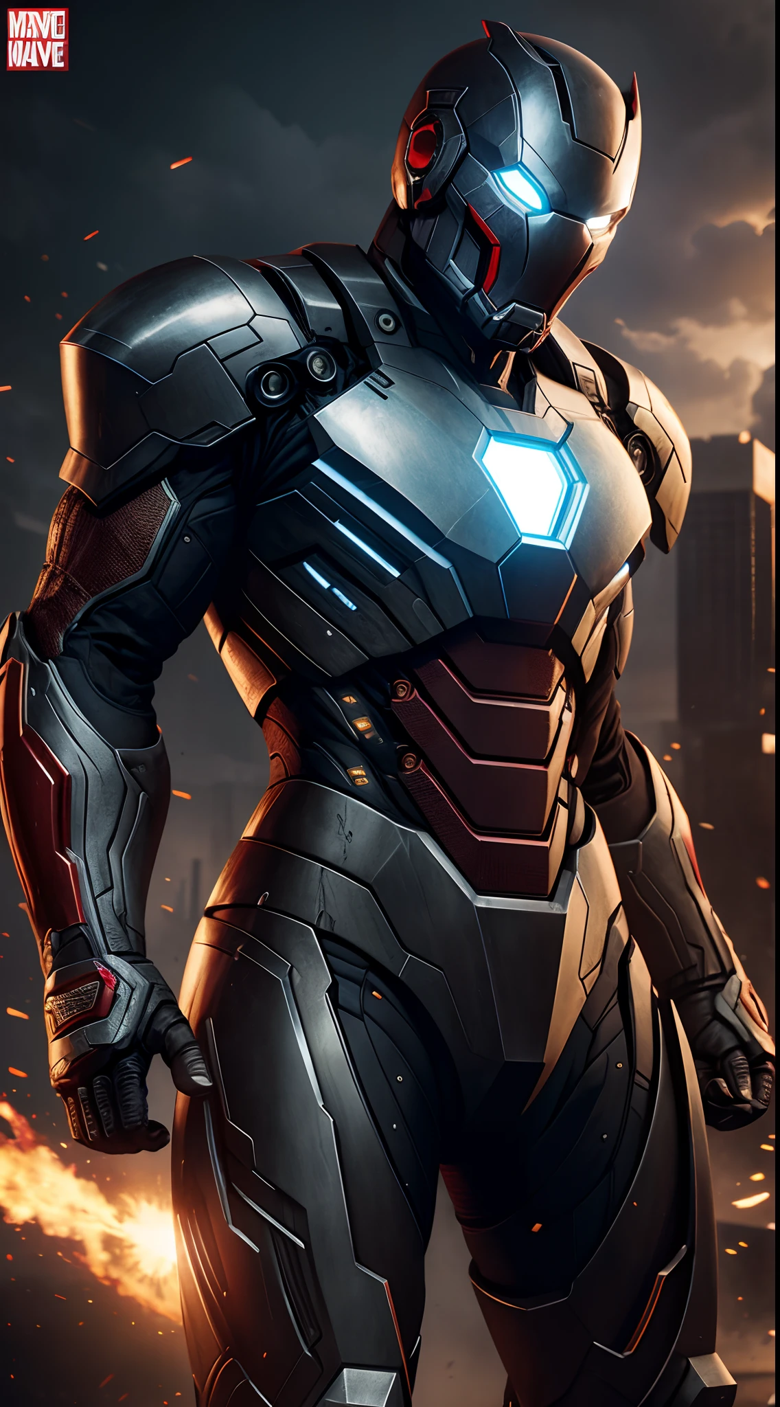 War Machine Marvel , 35mm lens, photography, ultra details, HDR, UHD,8K