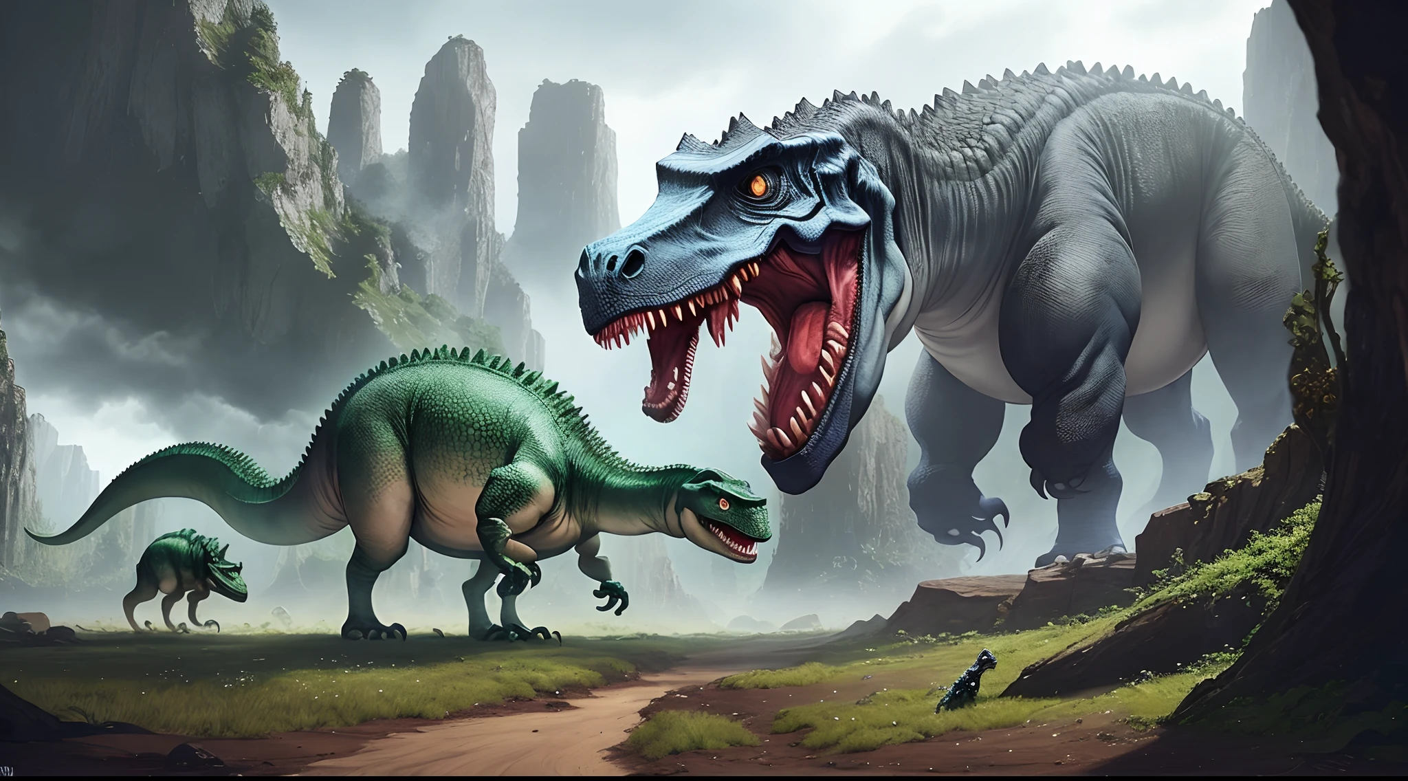 Mutant plants eat dinosaurs