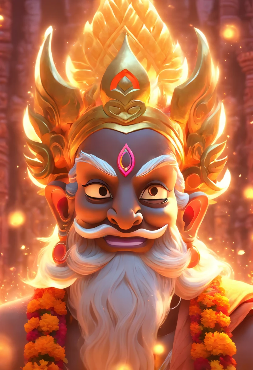 (((Hindu god))) best quality, ultra-high resolution, CG detalhado 4K, master part, Brahma, old man, old man, INDIAN, barba branca, mitologia hindu,Lotus Flower, Hindu, aesthetic, Beautiful, imagem centrada na tela