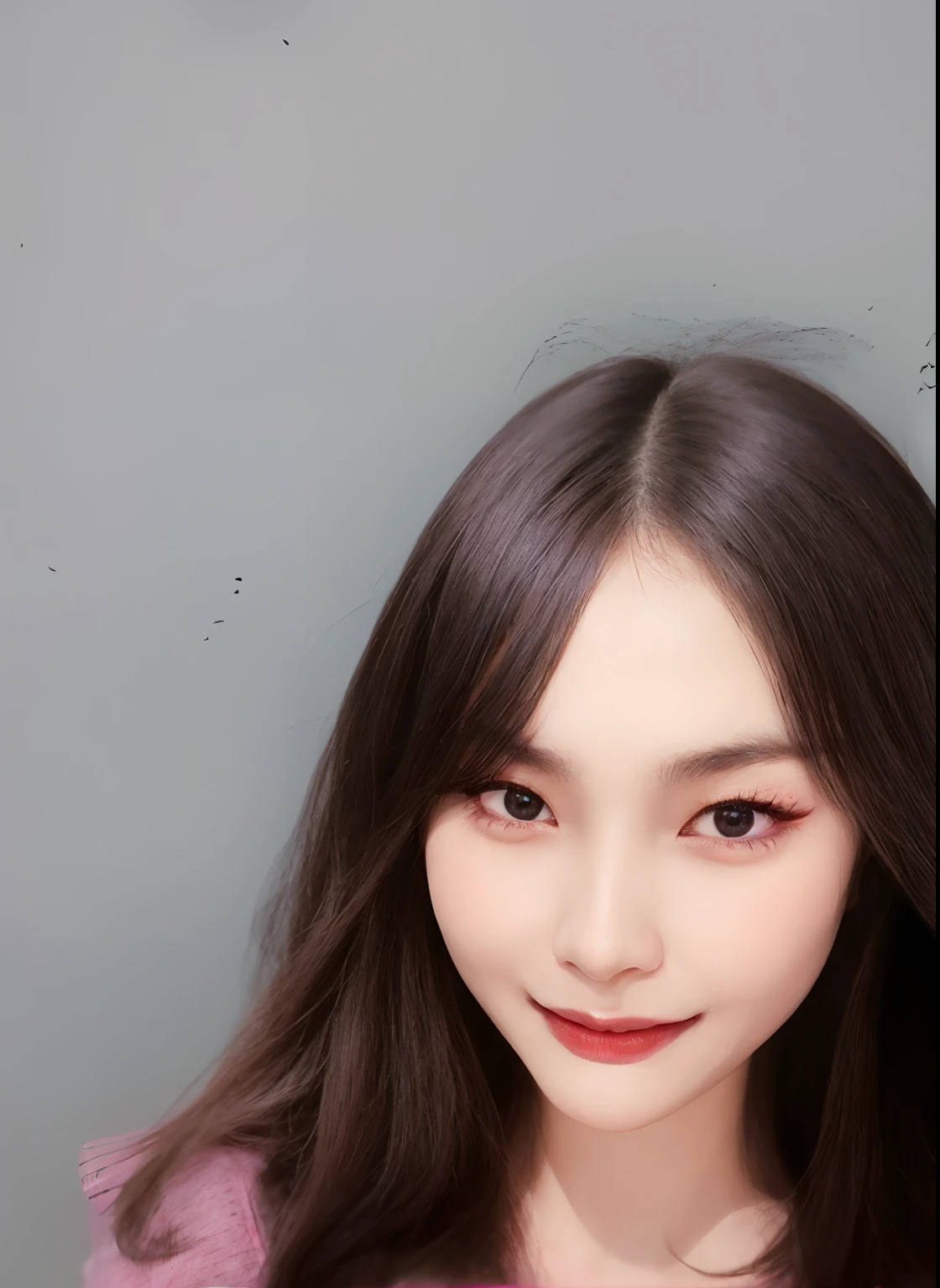 arafed woman with long hair and a pink top posing for a picture, inspired by Yanjun Cheng, portrait of female korean idol, made with anime painter studio, 8k selfie photograph, kawaii realistic portrait, portrait of jossi of blackpink, 8k digital painting, painted in anime painter studio, realistic. cheng yi, photorealistic!!!!!!! art style