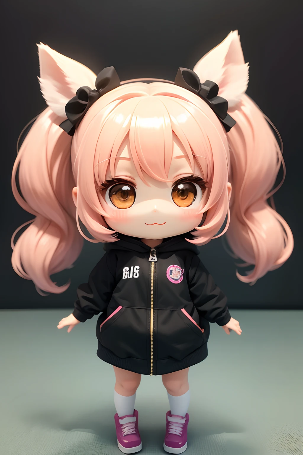 1 very cute girl,very happily,active and lively,chibi girl,Plastic cover,Full body like,Moe new big head