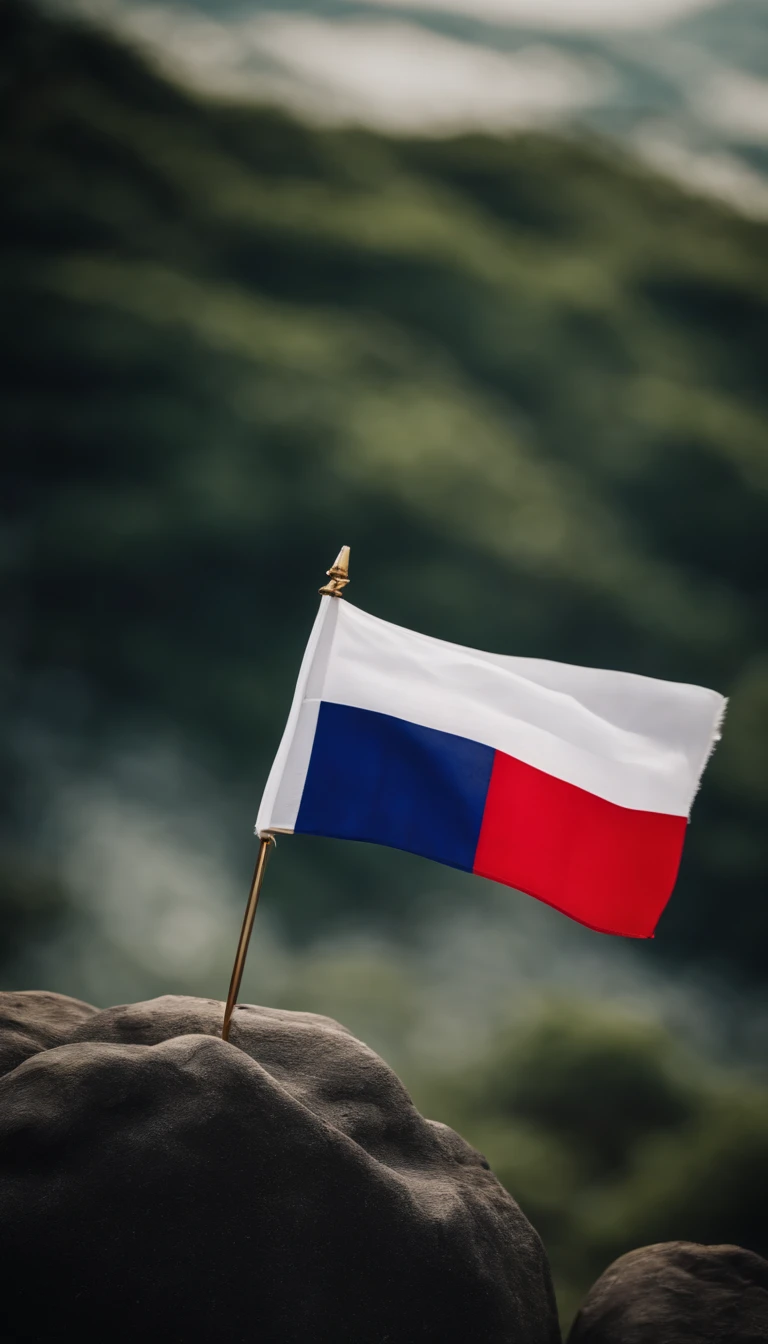 Taiwanese flag with white fringe around