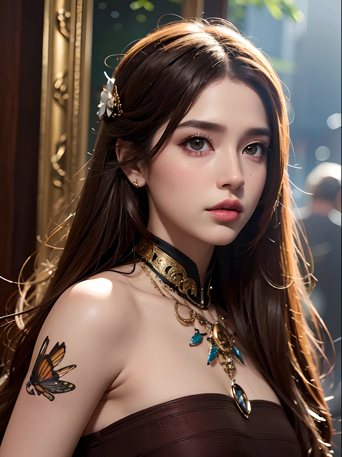 got it、(Best illustrations)、8K UHD resolution、Intricate details、Highest quality、Realistic、Very detailed、Best lighting、Best Shadow、Soft lighting、ultrahd、Ultra-realistic、Tyndall effect、Realistic、(High Resolution Skins:1.2)、 (Intricate details, Compensate, Pure Eros Face_v1:0.5), (Beautiful and delicate down to the last detail, Beautiful and delicate eyes, Perfectly balanced face, Skin with attention to detail, Detailed skin, The optimal ratio is four fingers to one thumb.., Place your arms under your chest, Red glowing tattoo under the stomach、oh!, Wide Hips, Smooth abdomen, Skinny and skinny, __fashion__, __hair__:1.25)、Digital SLR、 An absurd job: 1.3), (Maximum resolution: 1.2), (Ultra HD TV: 1.2), Cinematic Light, Detailed eyes and skin, Detailed facial features, , (Sharp focus: 1.2), (Focus on the face:1.2),Perfect Style, Beautiful Face, Acura, Anatomically correct, Very detailed顔と肌の質感, Detailed eyes, double eyelid, Thin eyebrows, Glitter Eyeliner: 1 Natural Cheeks, Glowing Skin, Fair skin: 1.2, (Glossy Lips: 1.4),、 (Embarrassed look: 1.2),Very detailed顔と肌の質感, Detailed eyes, double eyelid, Natural Cheeks, , Glossy Lips: 1.4,Exposed cleavage、1 地獄から来た美しきdevilの女, Surreal Female Portraits by David Hockney and Alphonse Mucha, Portrait of a seductive woman、Fantasy art, Chinese Doll、Chinese actress、Dungeons、Dragon、devil'palace、devil'torture chamber、night、Dark Style 、In the Dark、(Detailed spooky background:0.8), magic、 1 girl、Evil Nun、Dark Necromancer、Succubus、devil'daughter、Umi Shinonome、Bat Wings,(((devil horns)))、 ((((Huge glasses, Nerd Glasses, Thick glasses, Round Glasses)))),(((Huge boobs)))、(devil'tail)、(Red eyes glow:1.6)、The red eye makeup is very sharp and detailed, The eyes are nicely made up, ((Red Eye:1.0)),Intricate tattoos, demonic Intricate tattoos, Thigh Tattoo, body tattoos, masterpiece、最もBeautiful Face、Baby Face、Cute Smile、Captivating bodyと美しいふっくらとした赤い唇、devil'Captivating body、devilスタイル、Fascinating Black Magic Costume、The long-haired、Braiding、Black hair、ポニーtailの歪み、, Ponytail with a bow tied at the back of the hair, Beautiful expression、body Up、Big breasts attention、bust, Super tight chest, Breast Augmentation Surgery, Her breasts are very big and round,Tight waist、Wide ass、 moderate, Cowboy Lens, (Black Phoenix Dress: 1.0), devil'Crown, Red shiny gemstone necklace、Jewelry Gwise, Wearing black mesh socks,Wear bright red、Hmph, Hmph, Meet beautiful girls, Watch the girls'body,