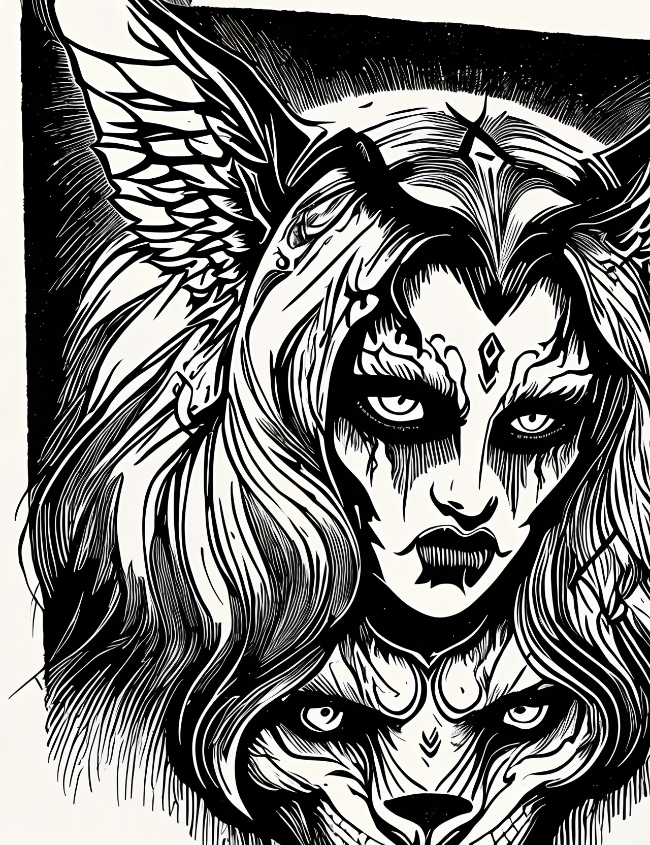 a small logo saying 666 with vampires and werewolf in background, make it high resolution --auto --s2