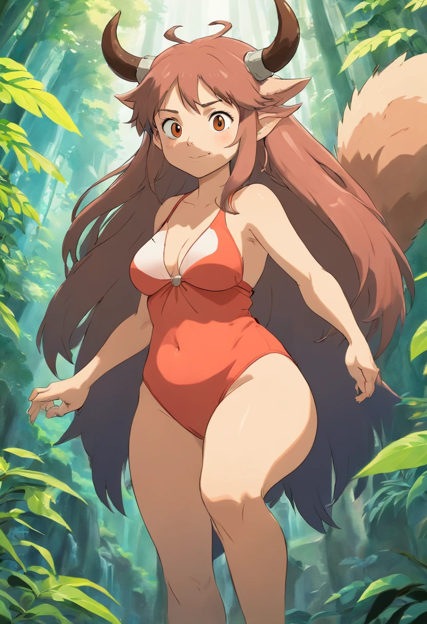Very large bugbear woman with no fur.