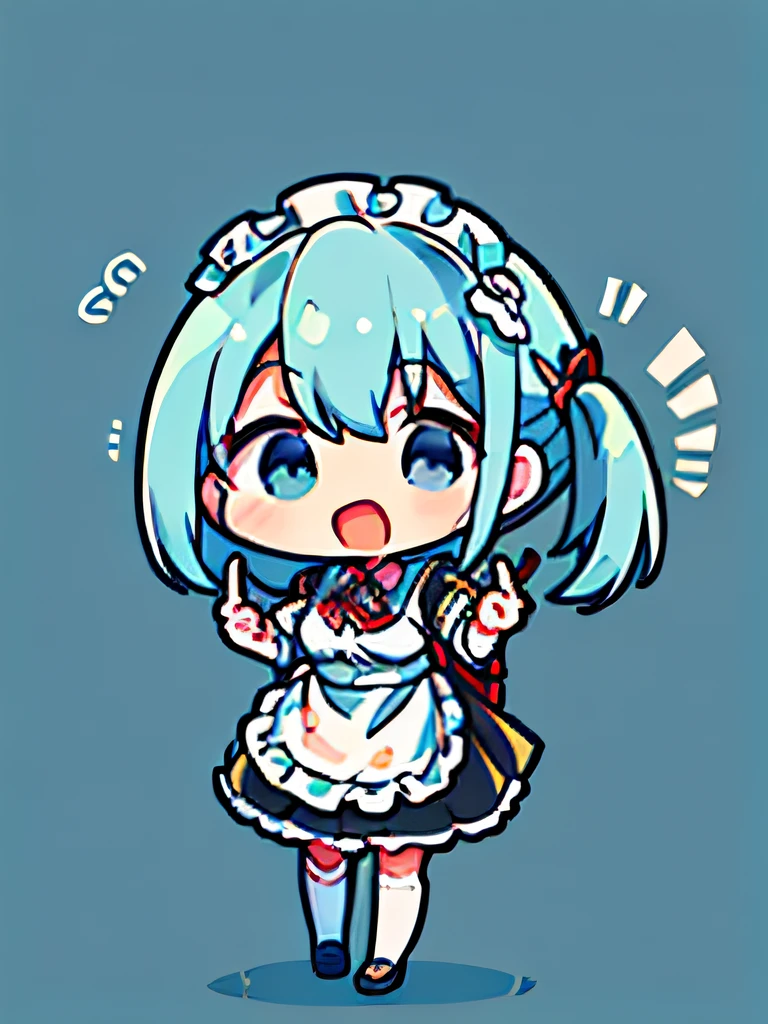 超高分辨率,Gestures of the conductor,maidennurse,Full body depiction,having fun,pointing finger,Hands with forked waist,Black maid outfit,Maid clothes,adolable,frilld,Superskirt,Exquisite maid dress,