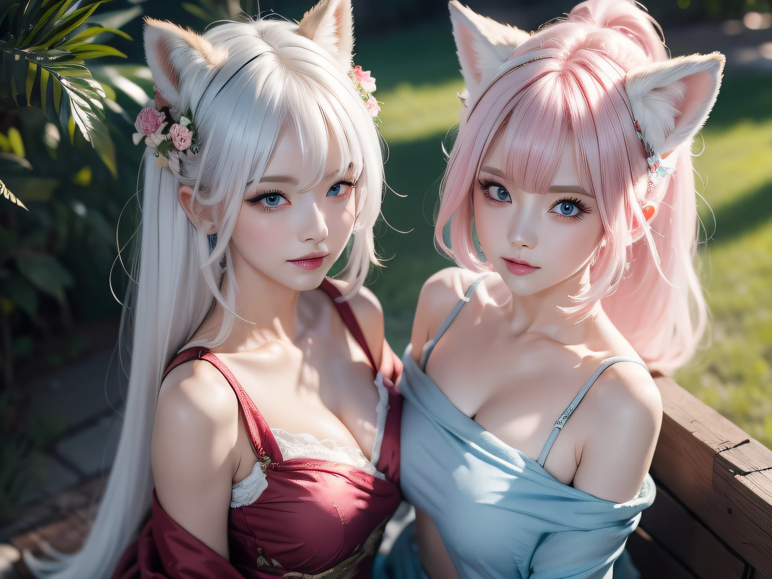 Cinematic Light, sidelighting, Lens Flare, Ray tracing, sharp focu, award winning,masterpiece,best quality,ultra-detailed,8K,detailed light,detailed shadow,RAW, (detailed skin:1.3),(realistic:1.3), 1 russian girl ,(s old:1.5),((white hairs:1.5)), (blue eyes:1.3),((delicious pink pussy :1.5)),(ultra realistic pussy :1.5),((solo girl)),(pussy juice flowing: 1.7),(( pussy full of cum : 1.9)),((sitting in a open garden of ultra detailed flowers )) ,long hairs,((innocent face : 1.5)),(((happy face))), cat ears, beautiful goddess from heaven, in a kimono with pretty colors,((ultra-detailed cosmic eyes:1.5))