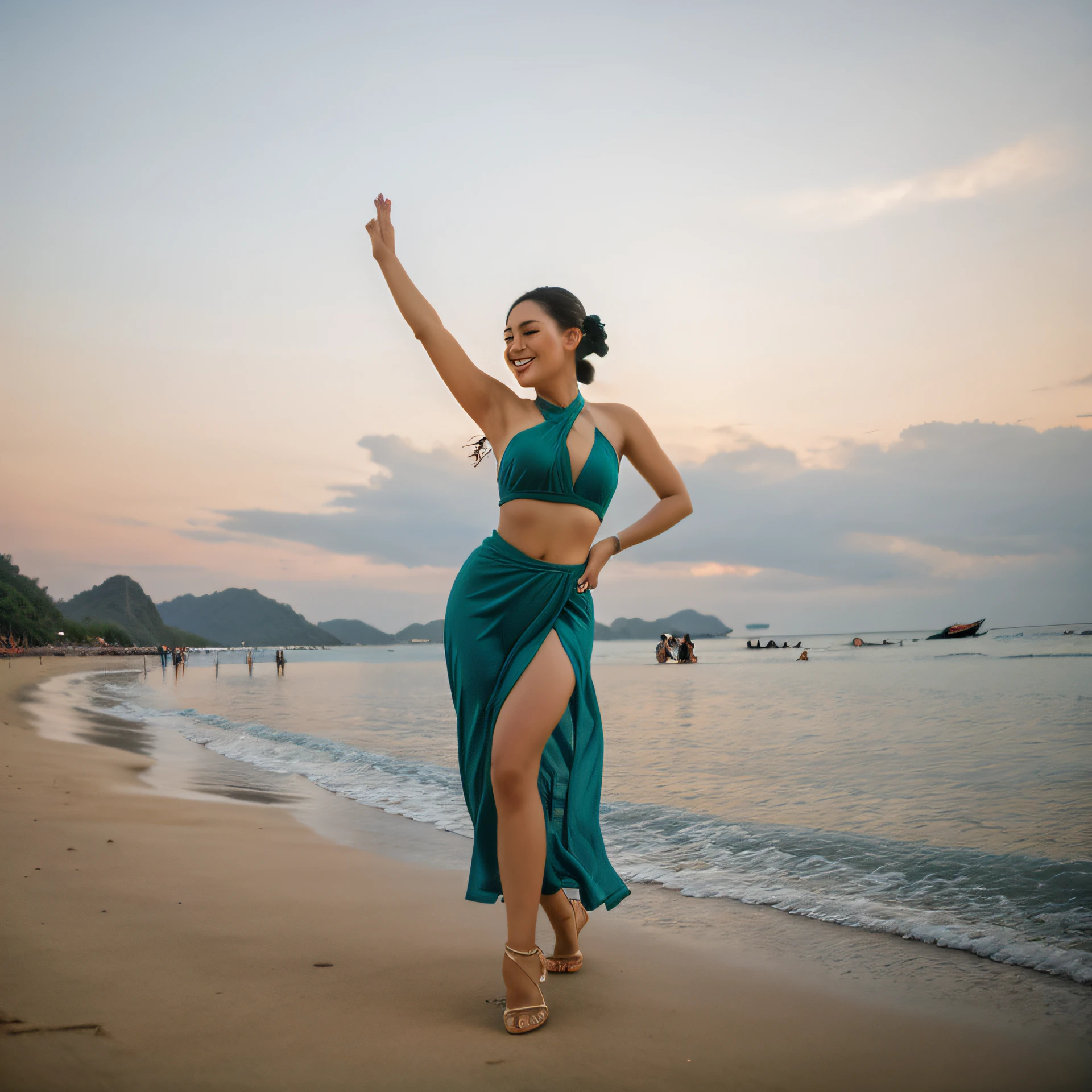 dancing on a thai beach