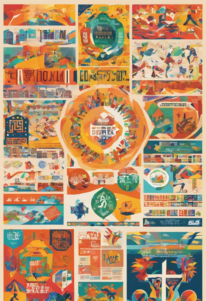 LOGO, sports meet, Olympic logo, Asian Games logo, generate a logo for a sports festival, Symbols with a sense of strength, sporty symbols, Sense of speed, cartoons, geometric shapes, abstractions, sports festival, sports event logo, emblem, The 6th Primary School Sports Festival, sport, primary school, school, school sports event logo