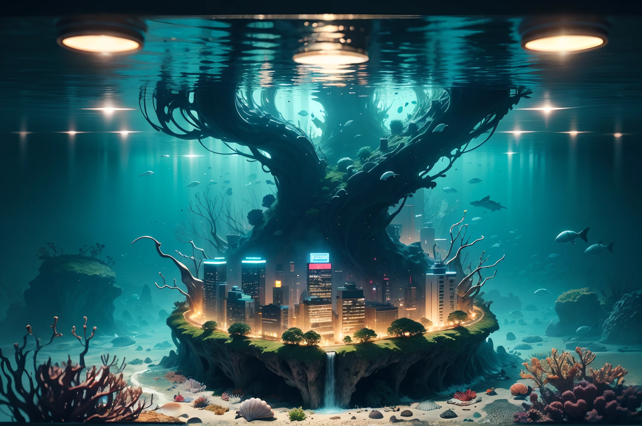 Dirt on the seabed,lands,Plants,The corals,sea shell