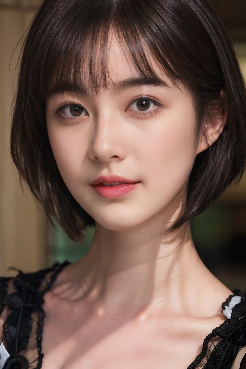 14
(Shorthair:1.3), (a 20 yo woman), (A hyper-realistic), (Masterpiece), (8KUHD), Beautiful woman, Small eyes, (Focus on the face:1.23)